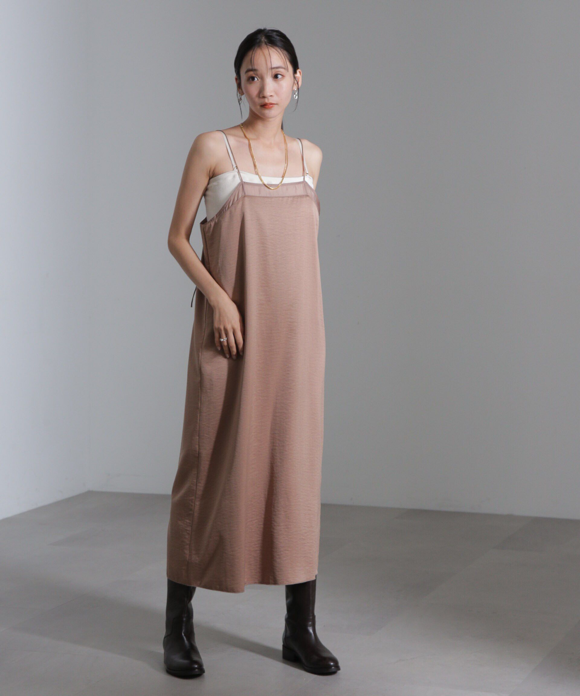 nano･universe「シアーパーツキャミワンピース」|ワンピース|