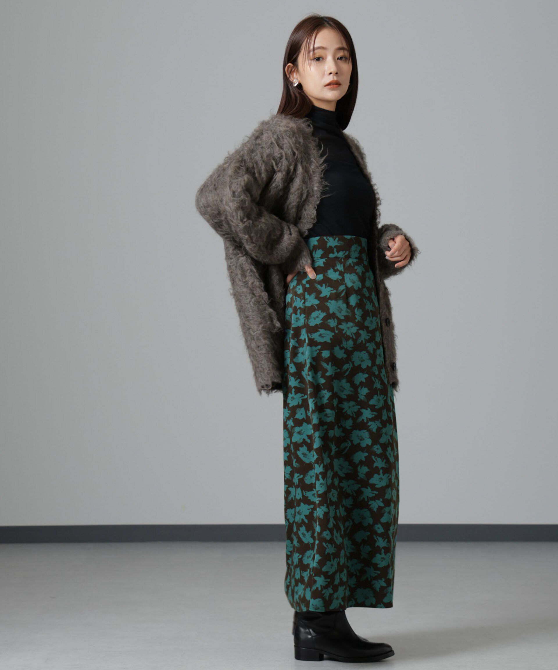 nano･universe「フラワープリントマキシスカート」|スカート|