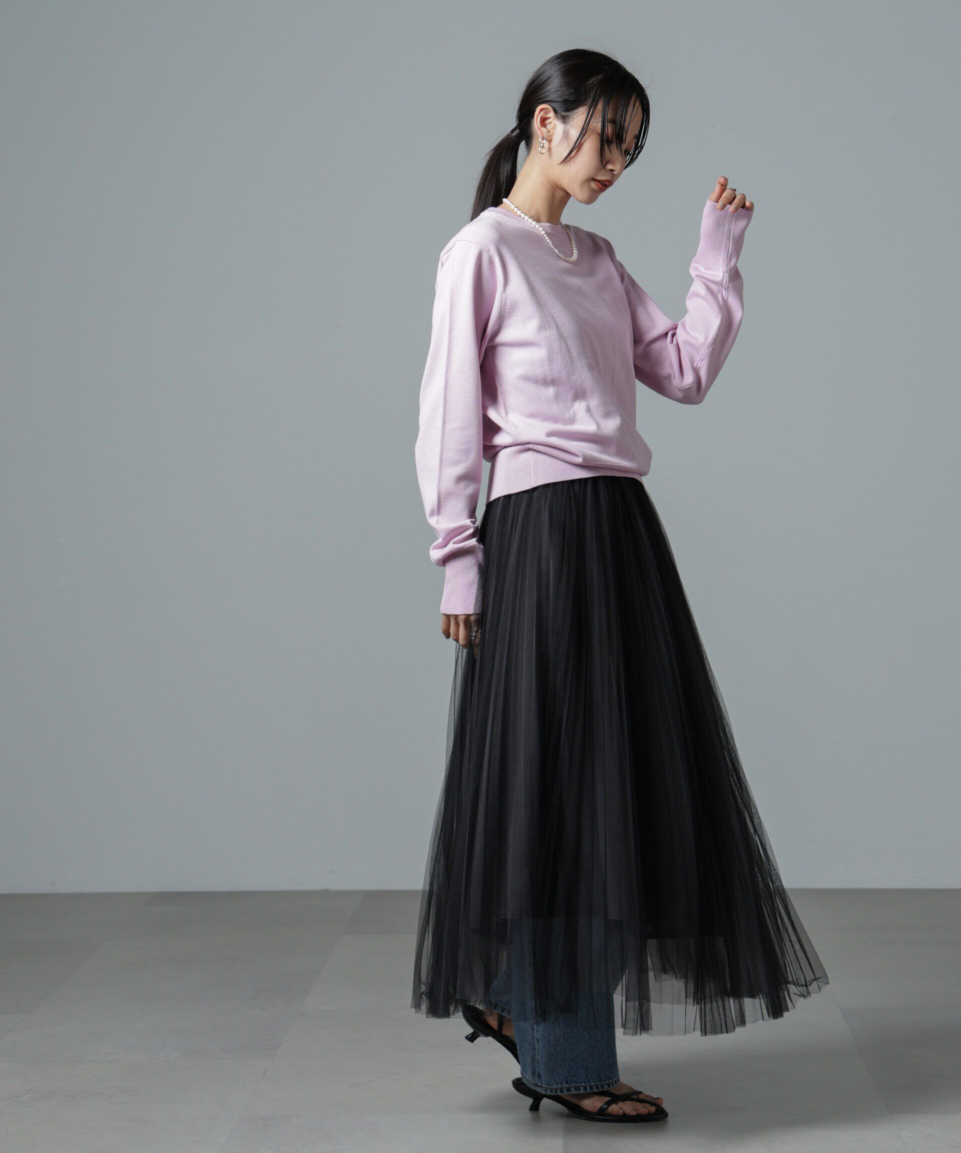 nano･universe「洗濯機洗可バンブーレーヨンニットプルオーバー」|ニット・セーター|