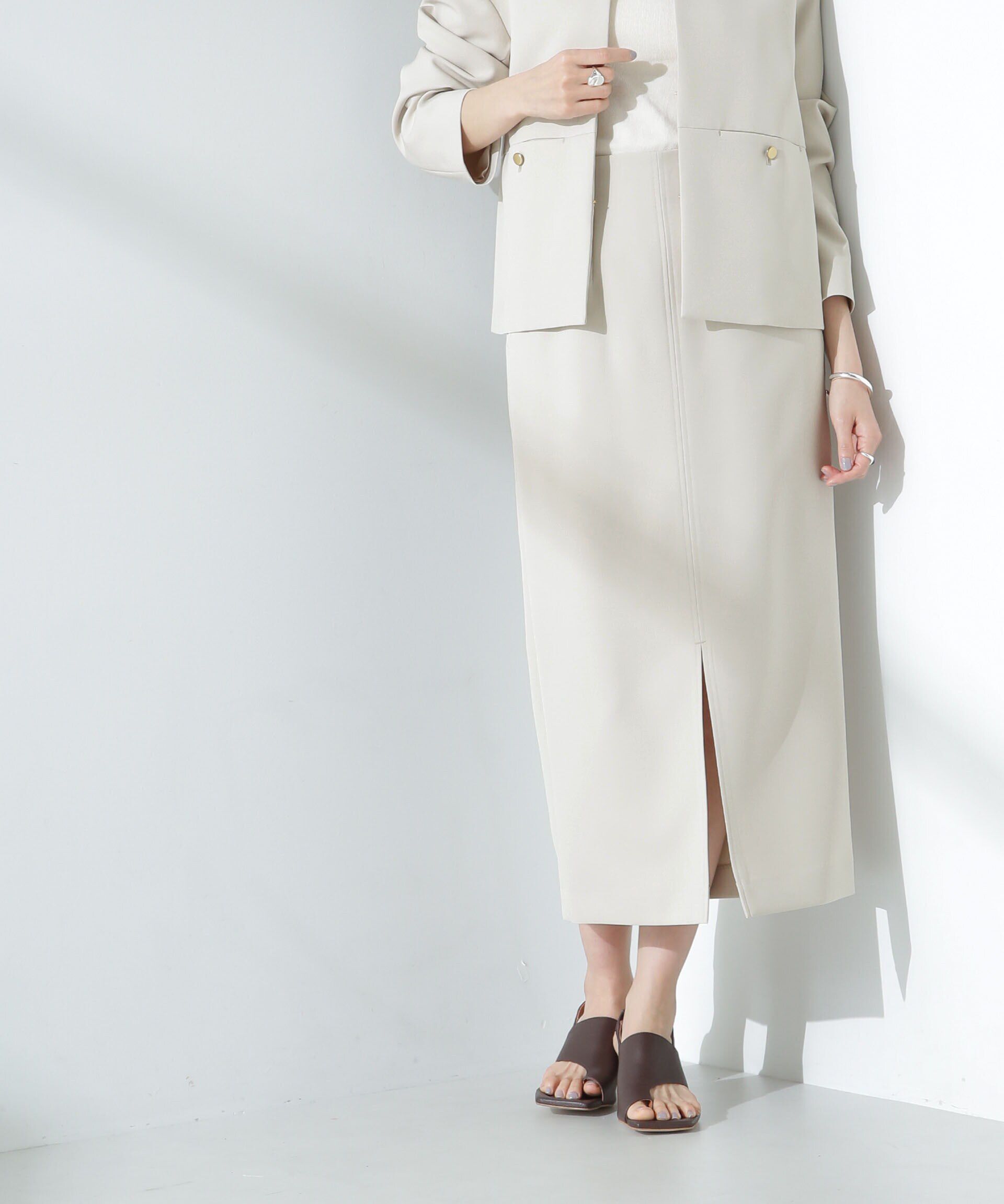 nano･universe「デイリーファンクション サイドタブタイトスカート(セットアップ可)」|スカート|