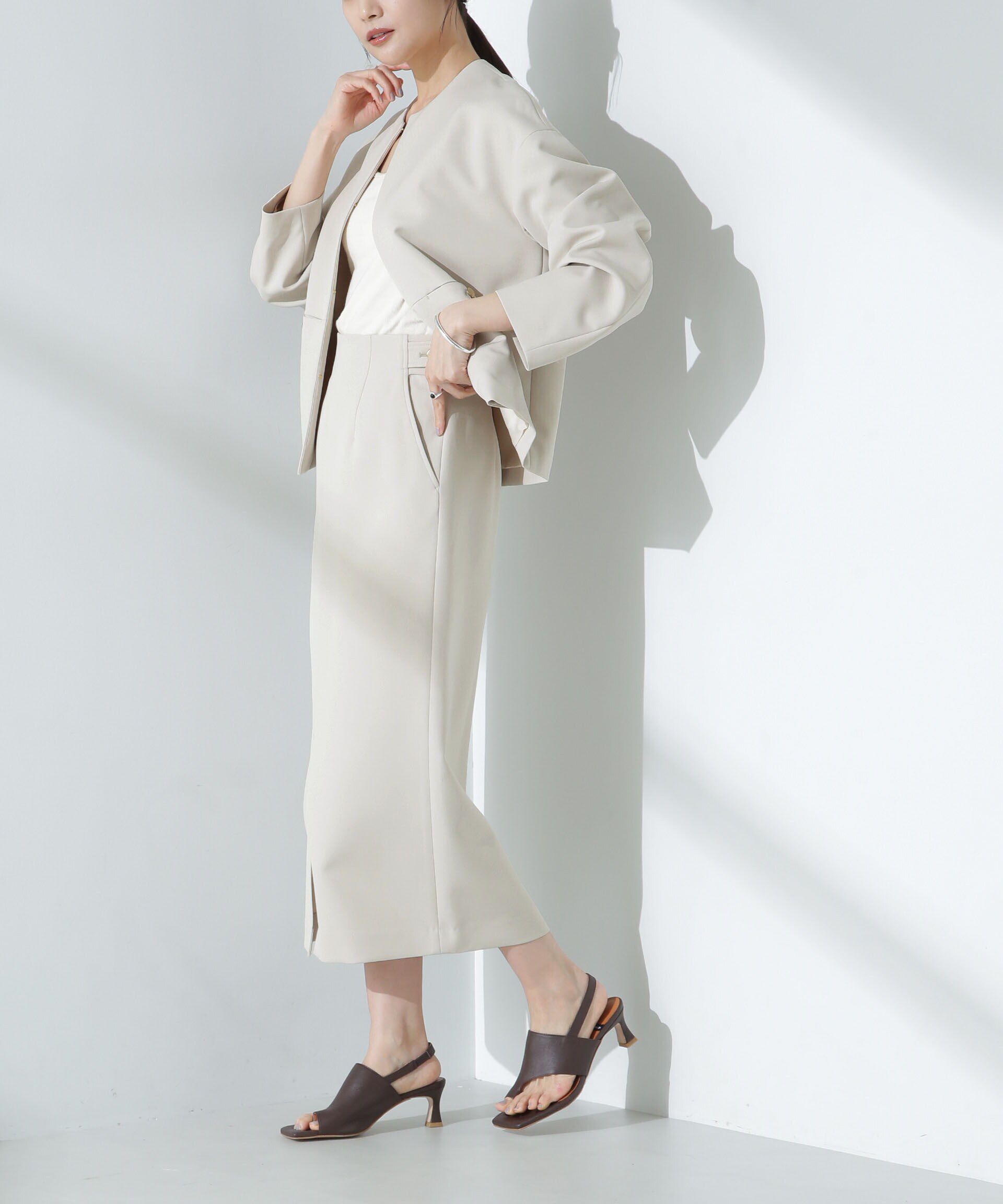 nano･universe「デイリーファンクション サイドタブタイトスカート(セットアップ可)」|スカート|