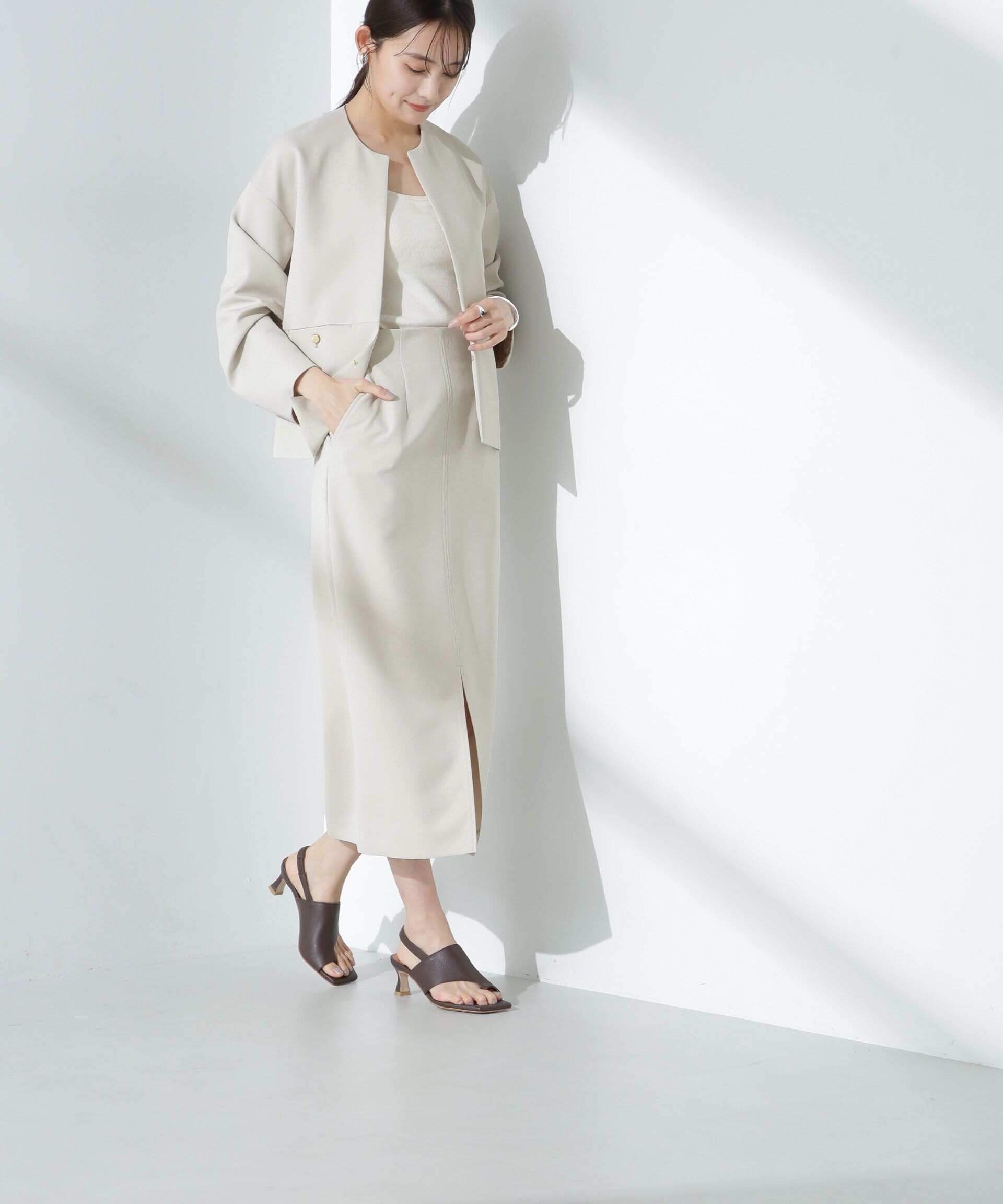 nano･universe「デイリーファンクション サイドタブタイトスカート(セットアップ可)」|スカート|