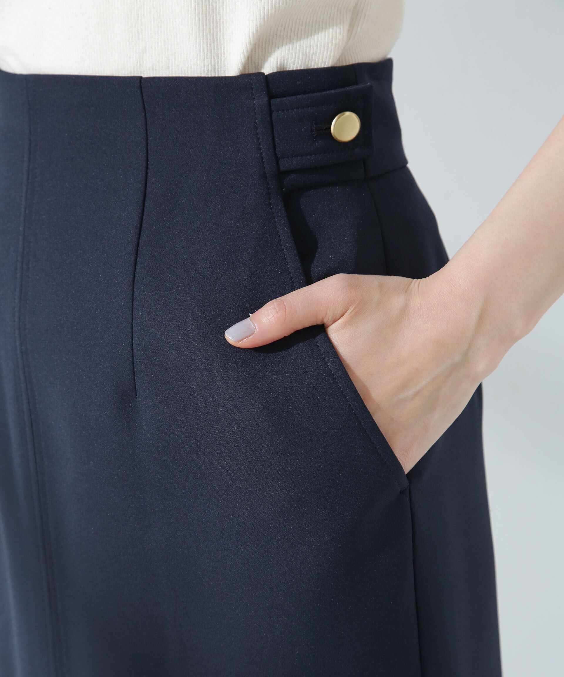 nano･universe「デイリーファンクション サイドタブタイトスカート(セットアップ可)」|スカート|