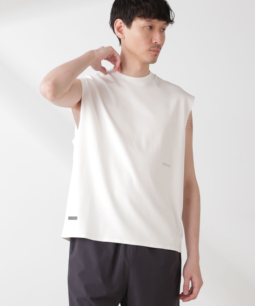 nano･universe「｢EVERLAST｣ アンチスメルプリントノースリーブ」|Tシャツ・カットソー|ホワイト