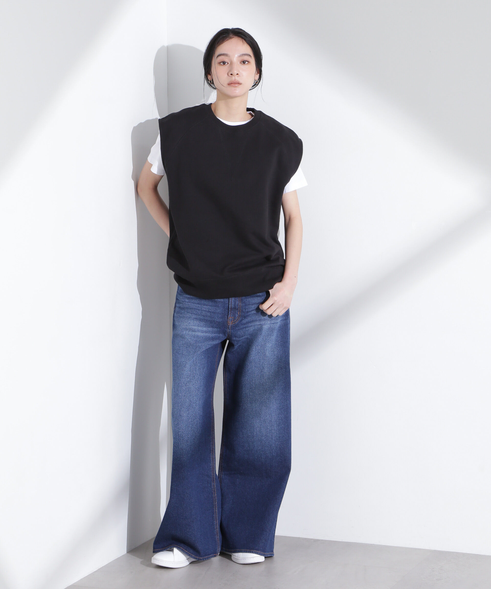 nano･universe「「MC」&rdquo;TIMELESS　WARDROBE&rdquo;ワイドフィットデニム」|チノ|ブルー