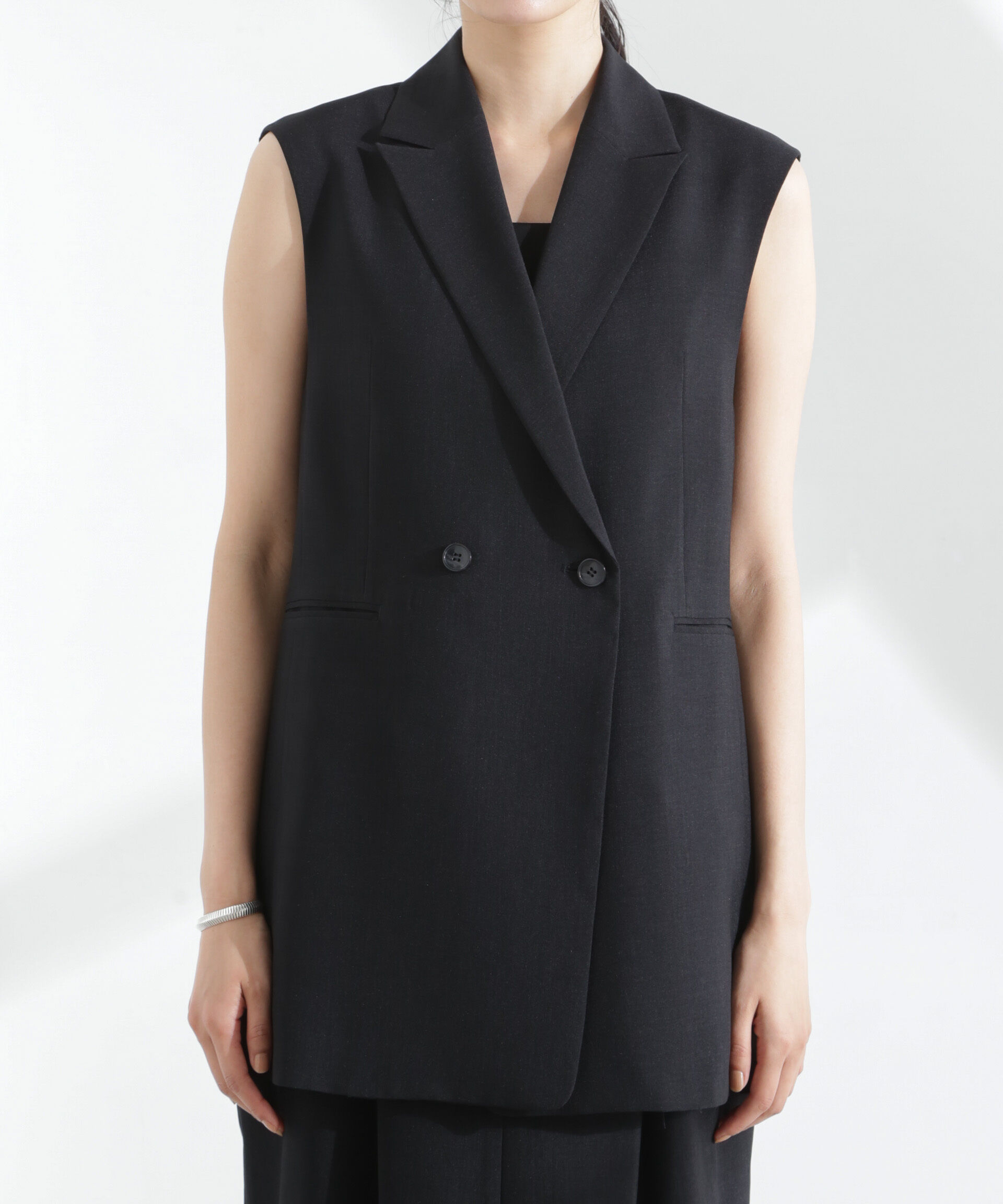 nano･universe「メランジドライ テーラードダブルジレ(セットアップ可)」|テーラードジャケット|