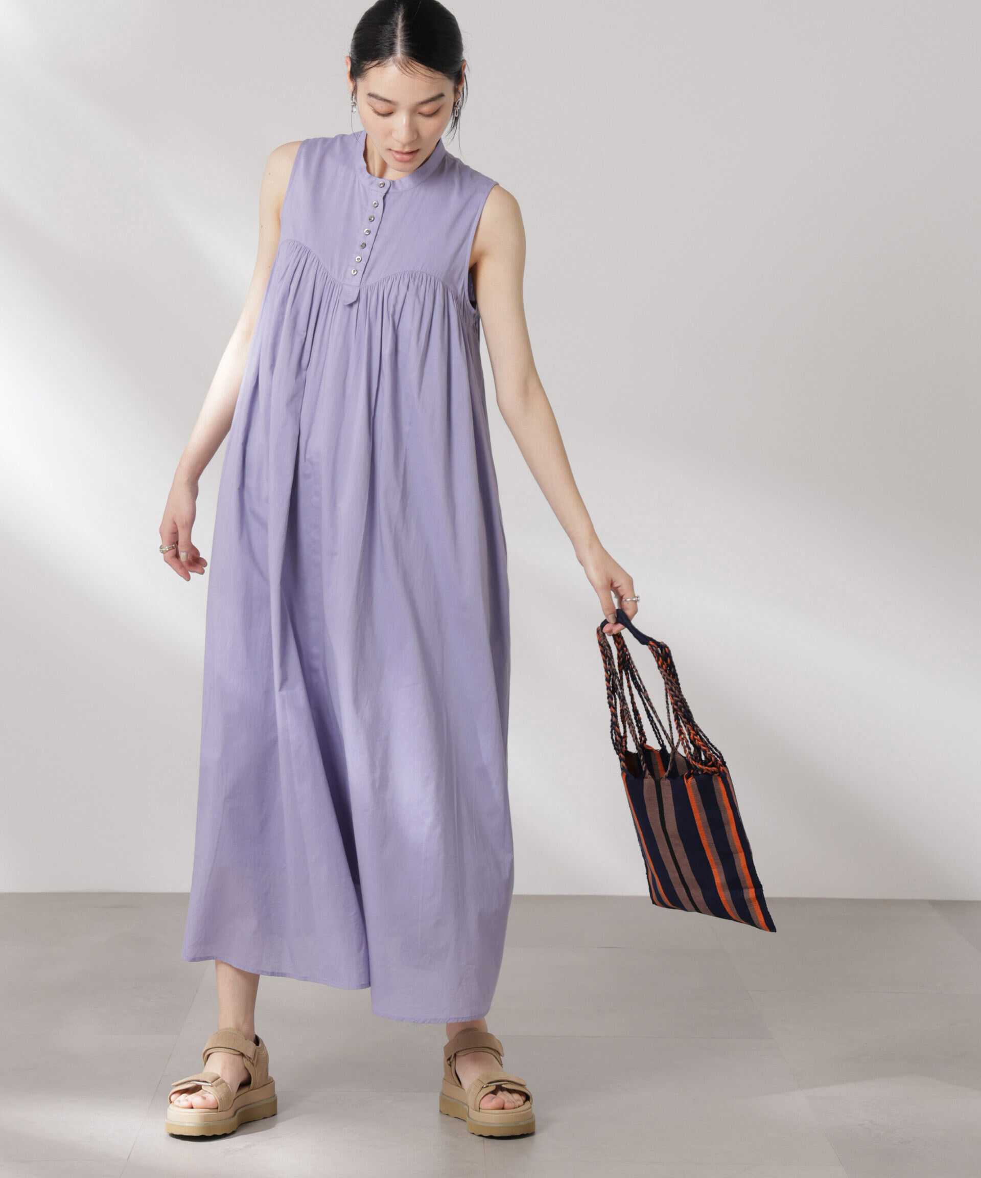 nano･universe「made in india コットンノースリーブワンピース」|ワンピース|L.パープル1