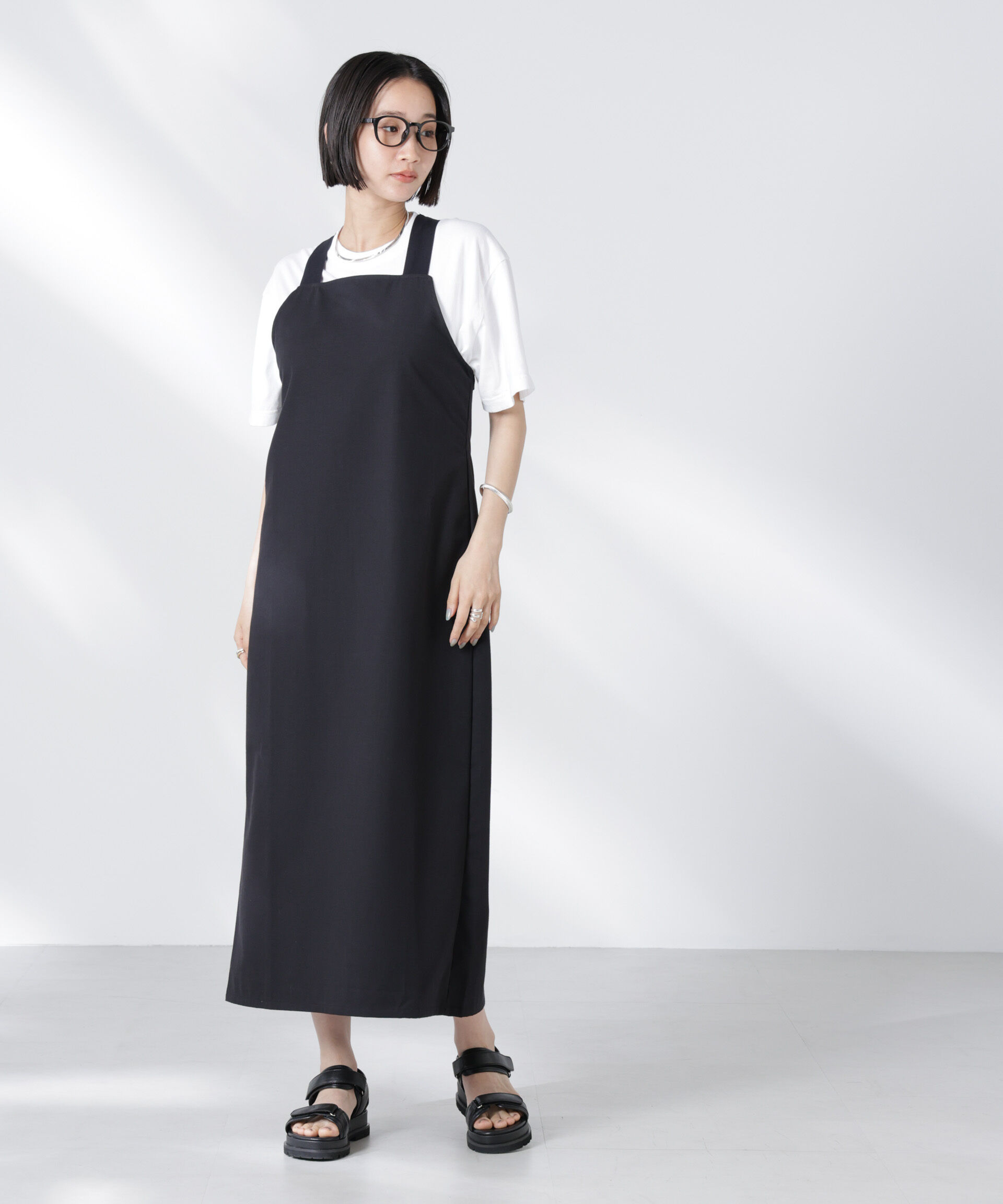 nano･universe「RITA ROW/OYSTER DRESS ブラック」|ワンピース|