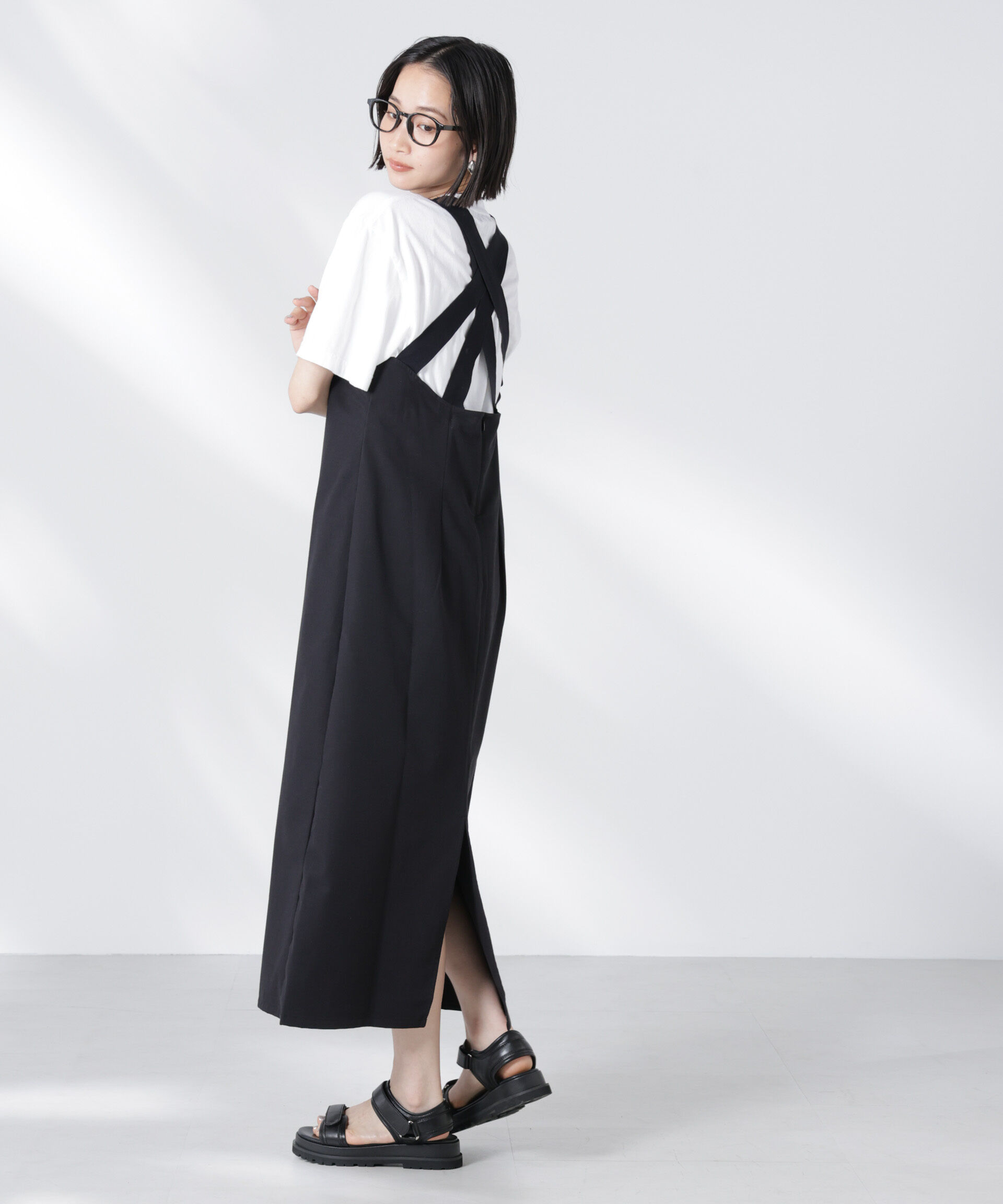 nano･universe「RITA ROW/OYSTER DRESS ブラック」|ワンピース|