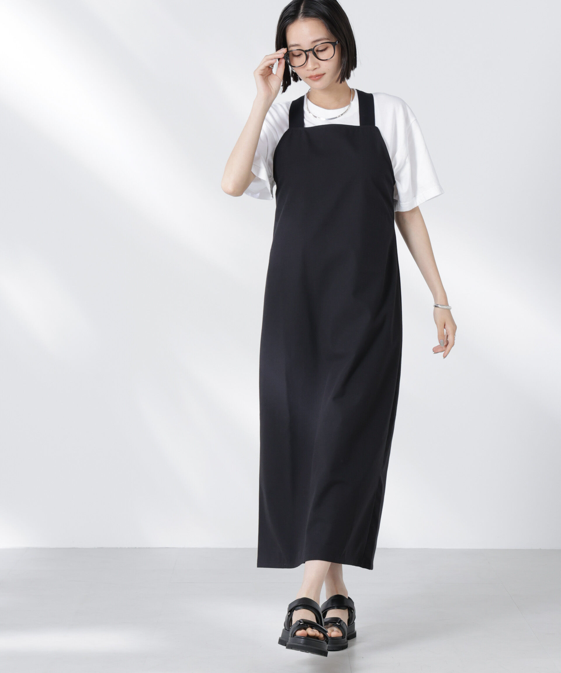 nano･universe「RITA ROW/OYSTER DRESS ブラック」|ワンピース|