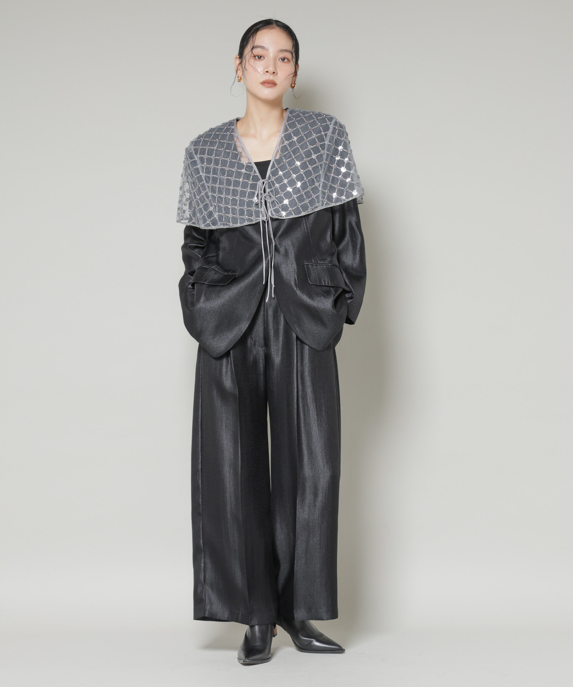 nano･universe「スパンコールビーズ刺繍ボレロストール」|シャツ・ブラウス|