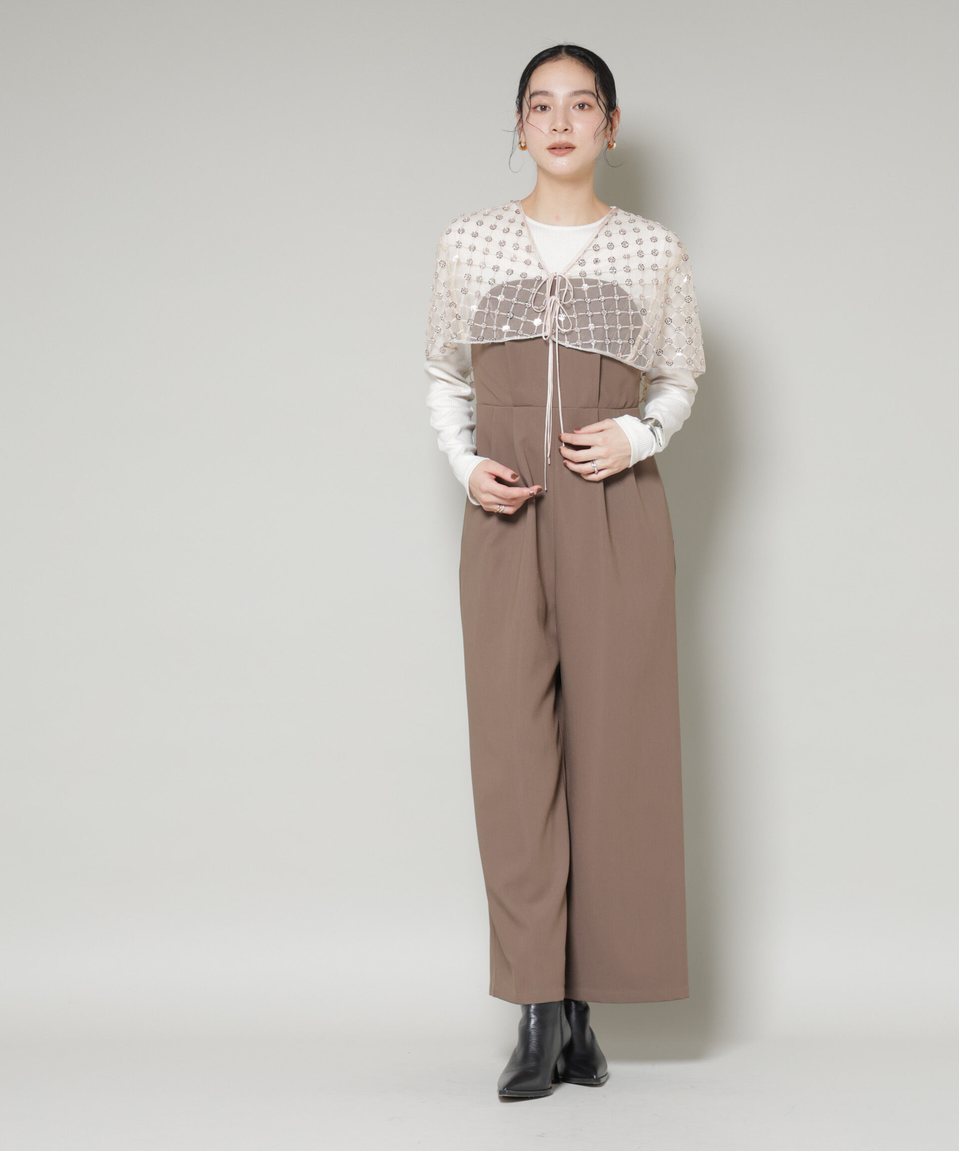 nano･universe「スパンコールビーズ刺繍ボレロストール」|シャツ・ブラウス|