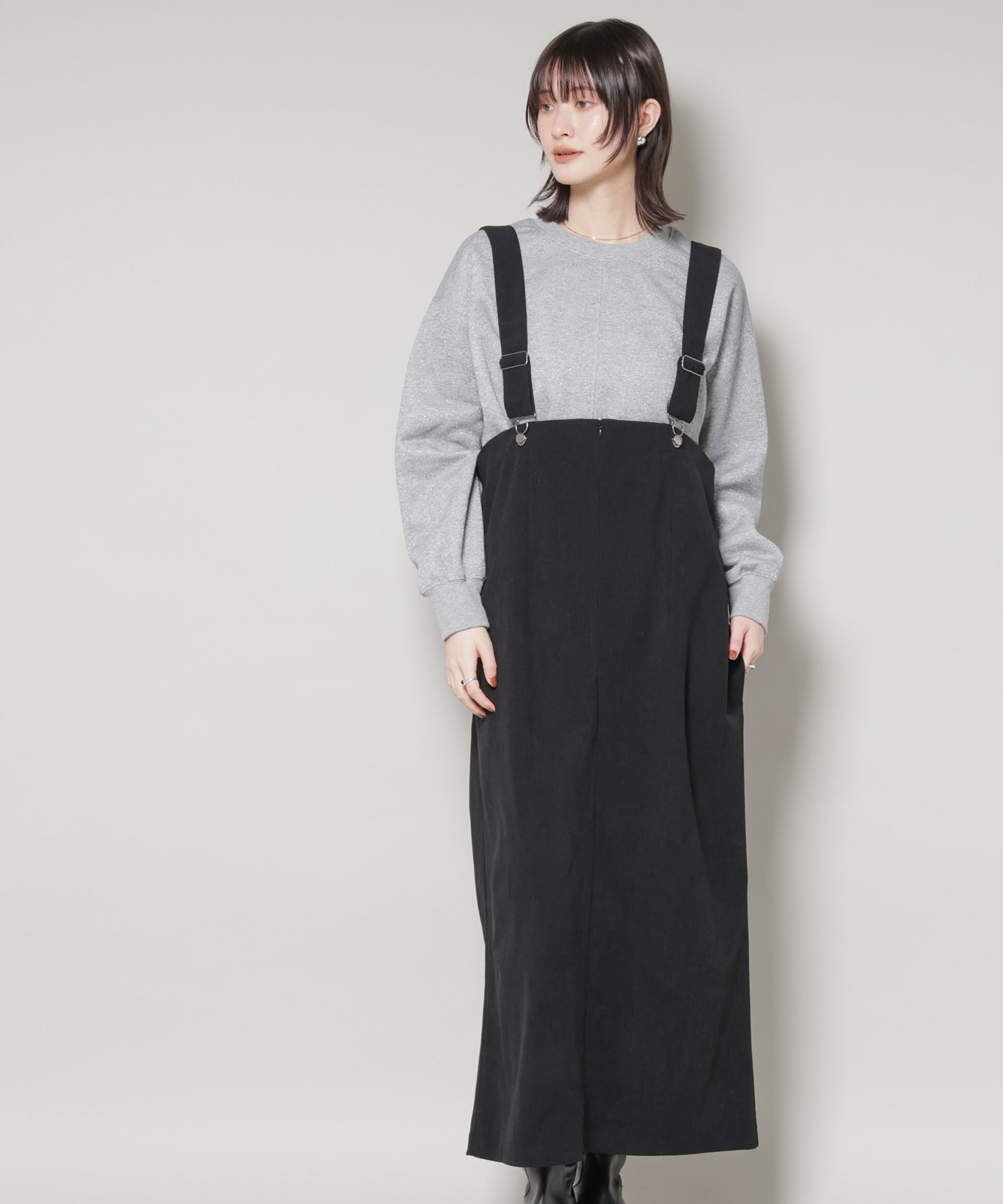nano･universe「ストレッチ起毛ジャンパースカート(セットアップ可)」|ワンピース|