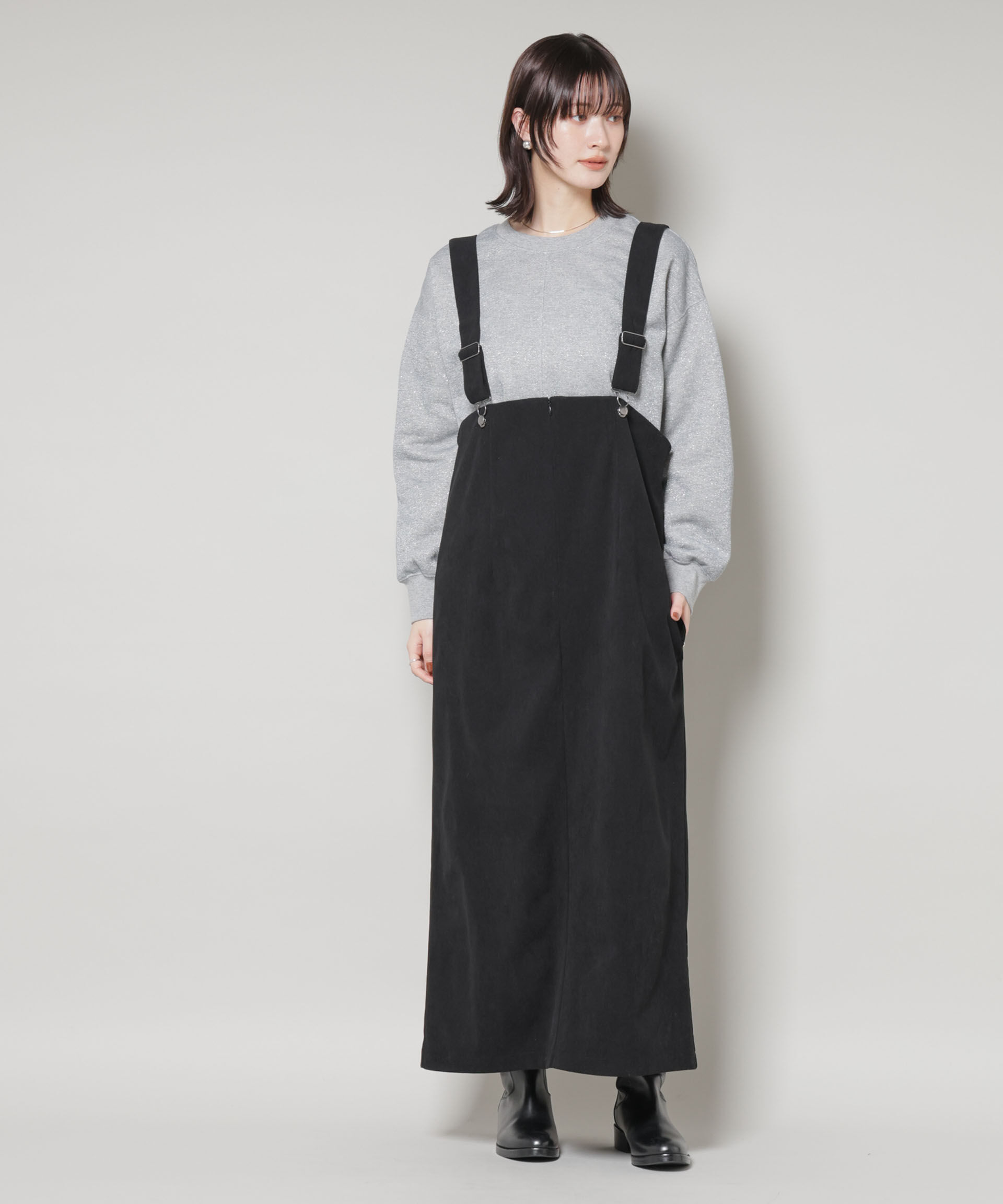 nano･universe「ストレッチ起毛ジャンパースカート(セットアップ可)」|ワンピース|