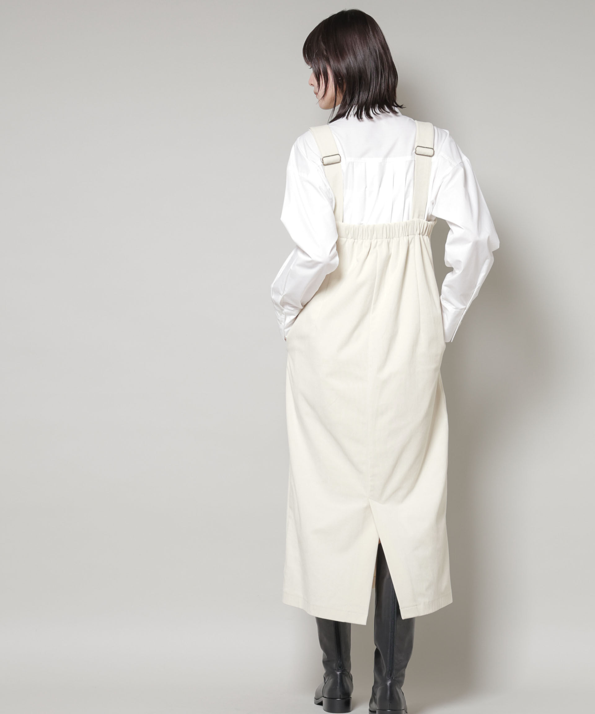 nano･universe「ストレッチ起毛ジャンパースカート(セットアップ可)」|ワンピース|