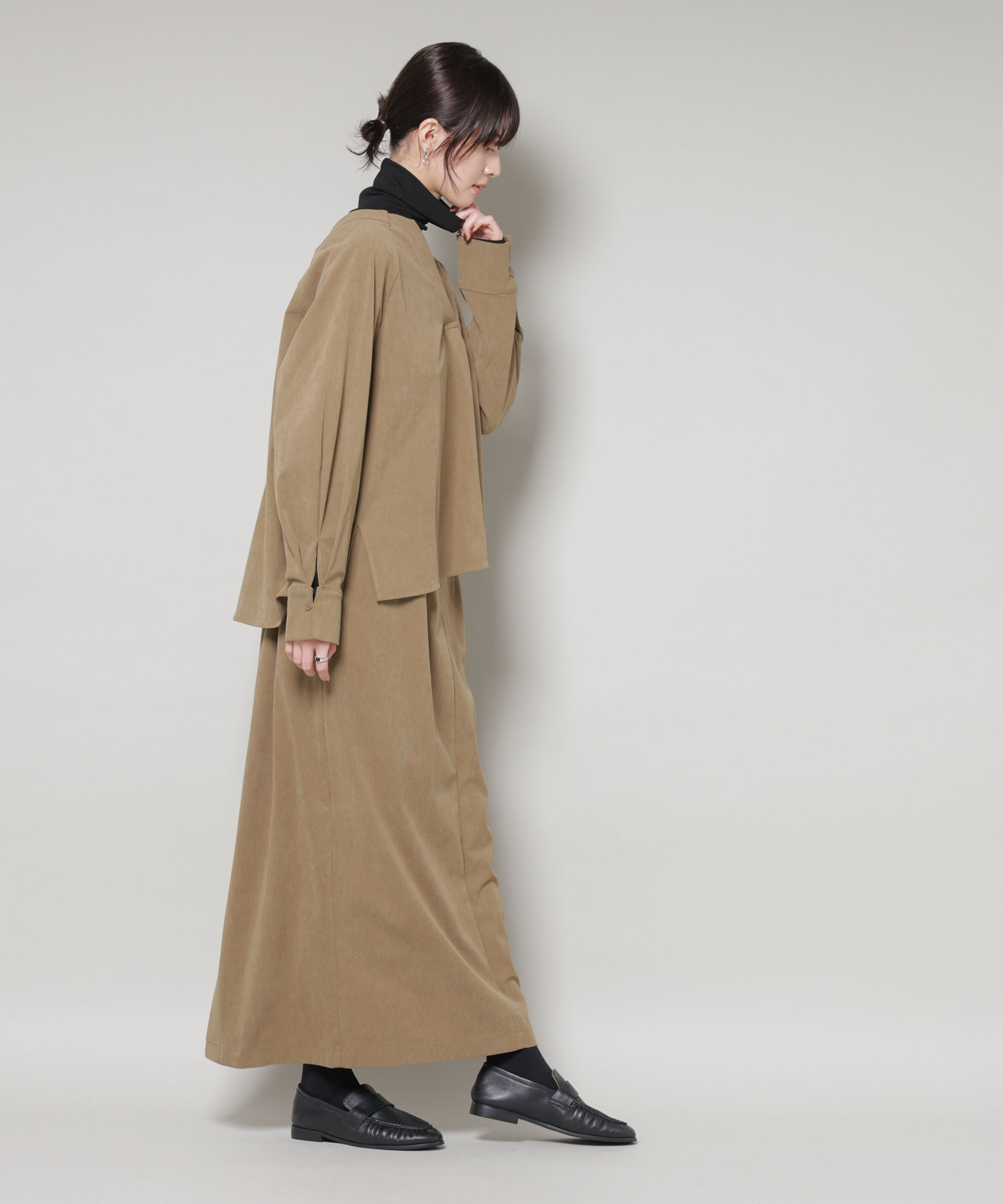 nano･universe「ストレッチ起毛ジャンパースカート(セットアップ可)」|ワンピース|