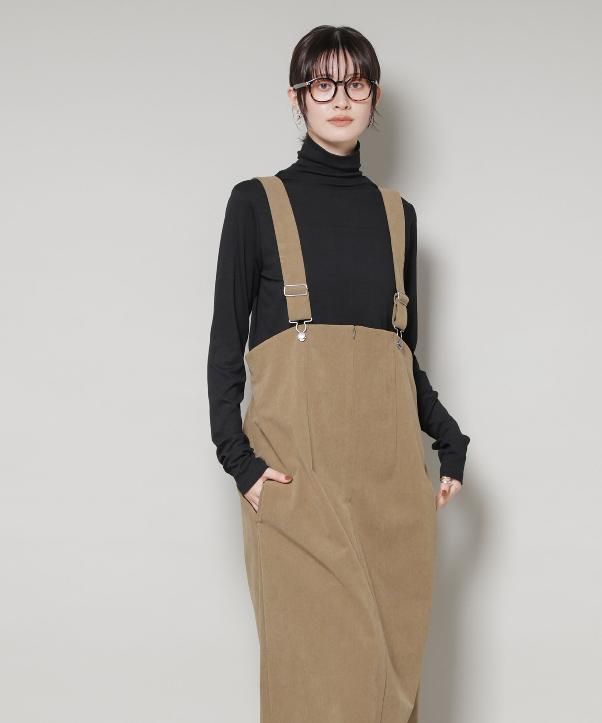 nano･universe「ストレッチ起毛ジャンパースカート(セットアップ可)」|ワンピース|