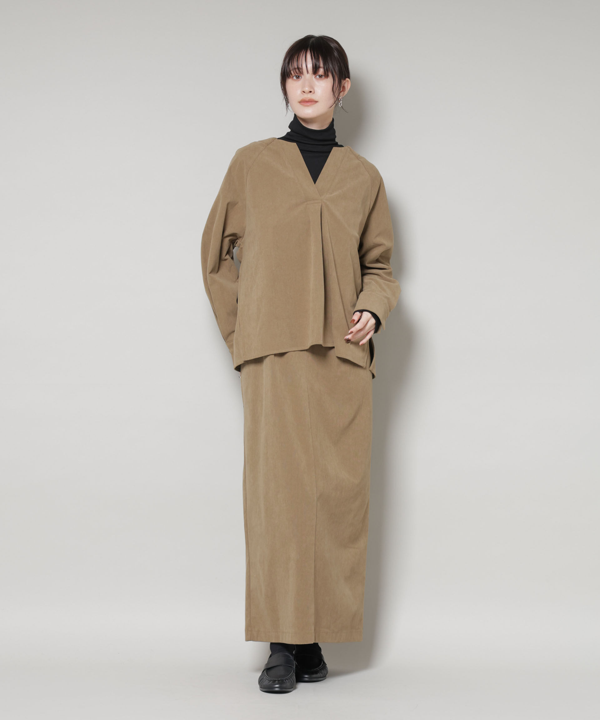 nano･universe「ストレッチ起毛ジャンパースカート(セットアップ可)」|ワンピース|