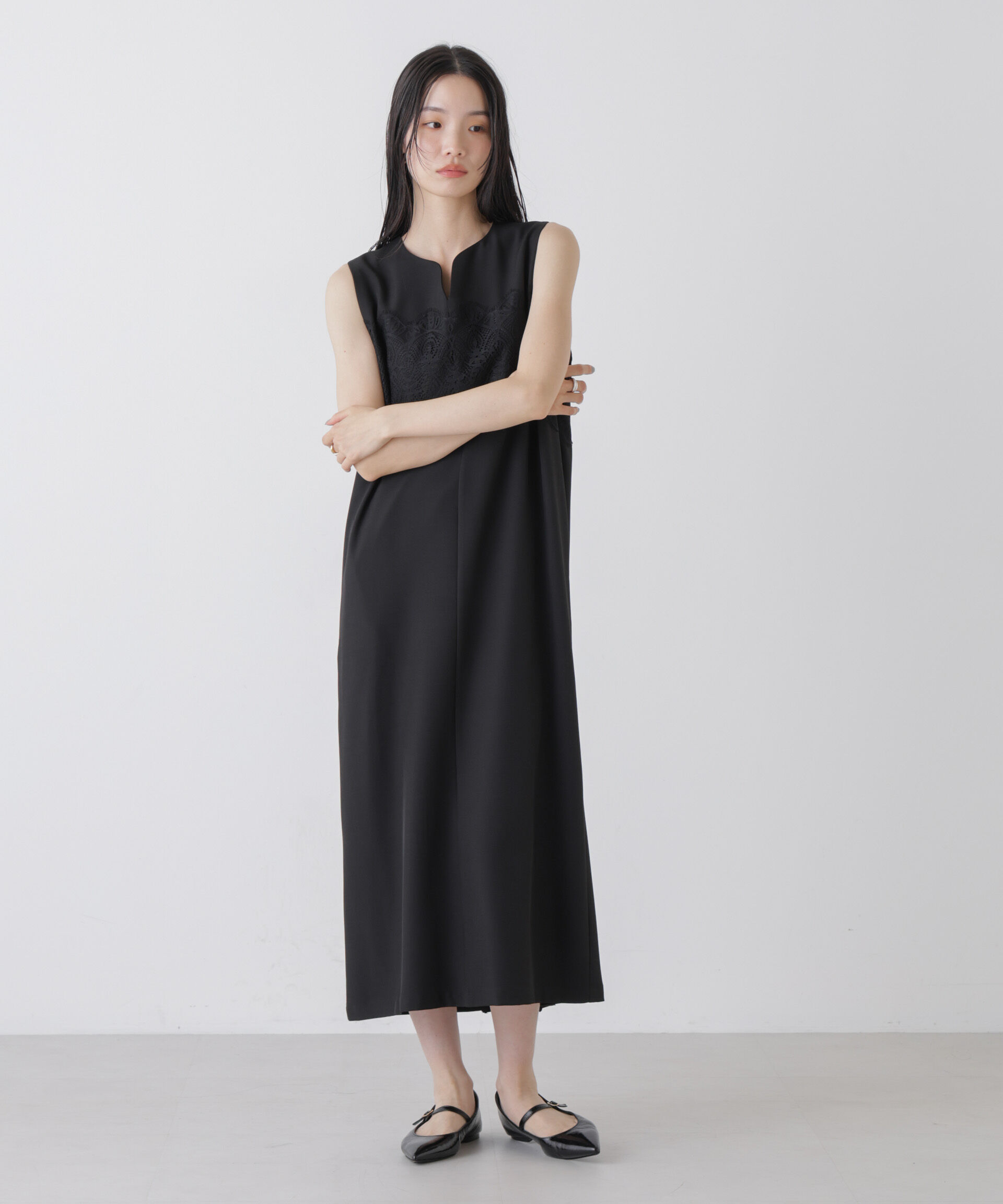 nano･universe「レース切り替えノースリーブワンピース」|ワンピース|