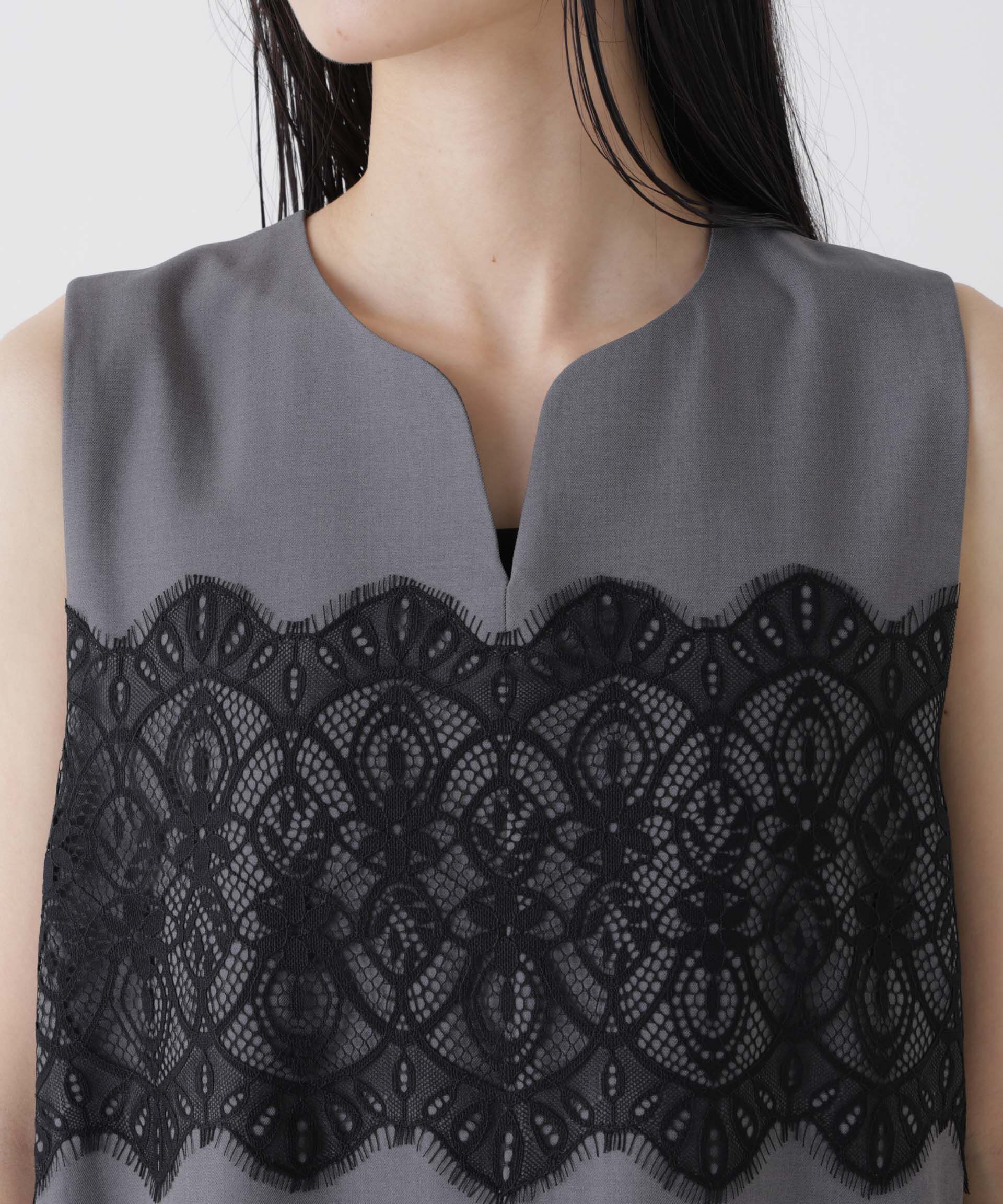 nano･universe「レース切り替えノースリーブワンピース」|ワンピース|