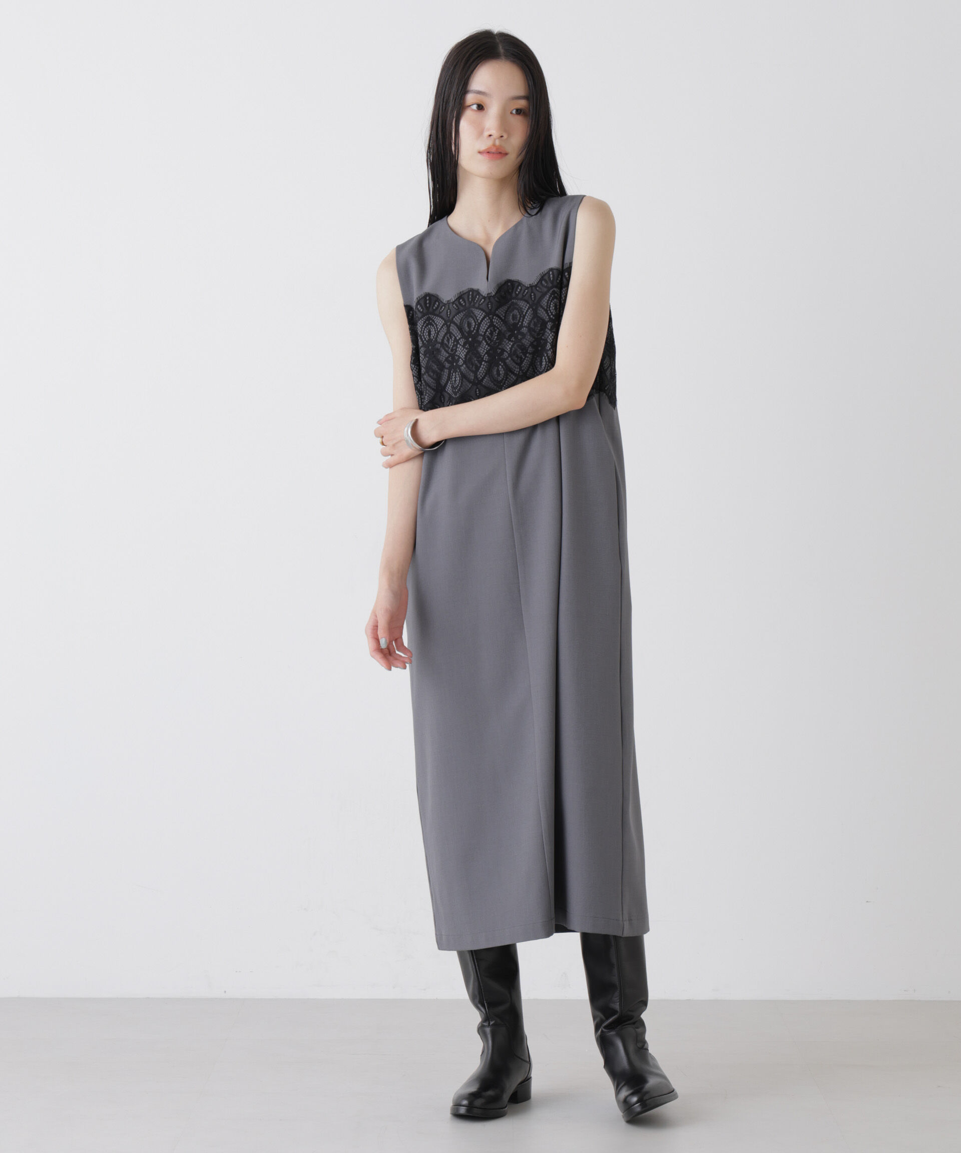 nano･universe「レース切り替えノースリーブワンピース」|ワンピース|