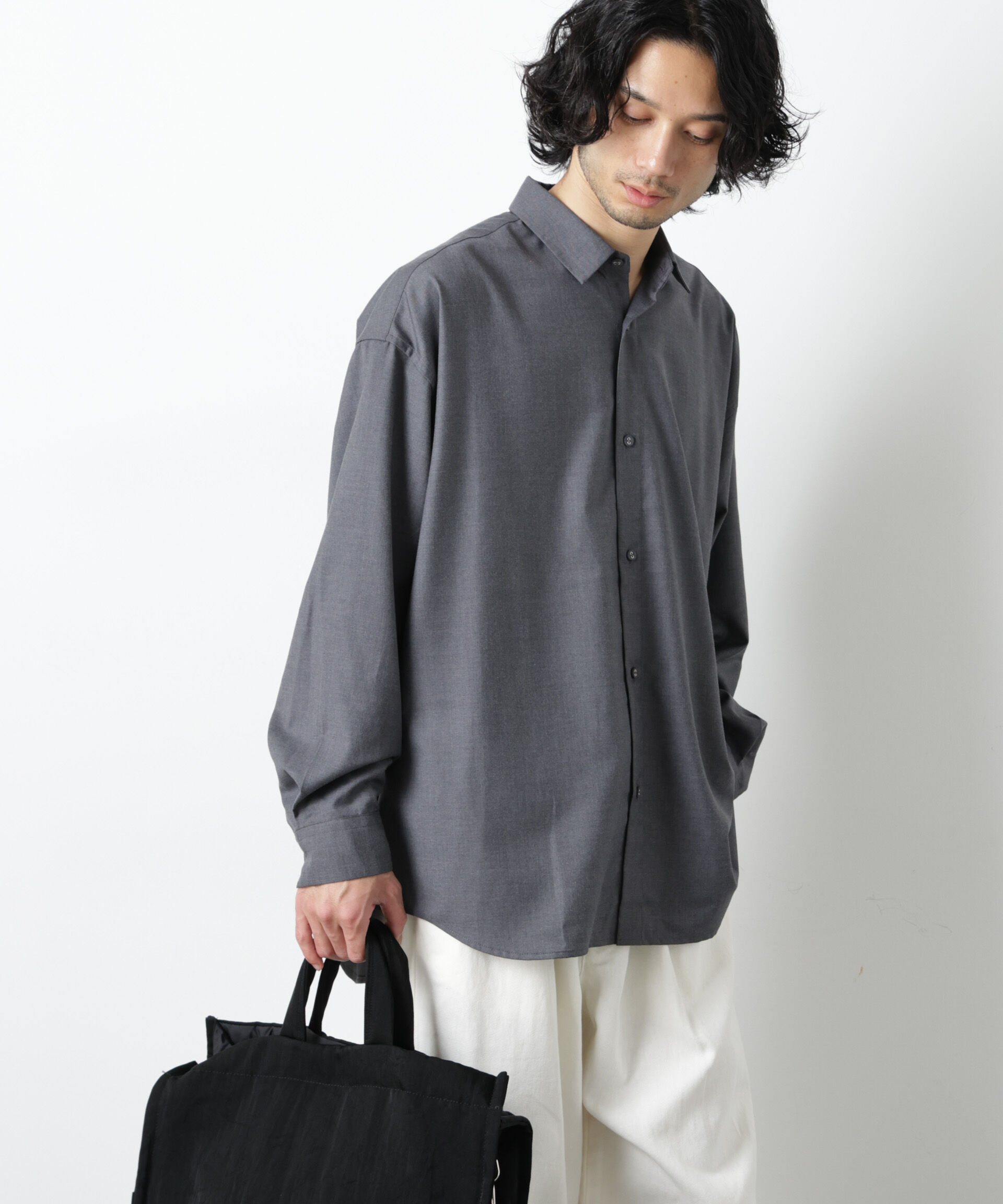 nano･universe「ビッグドレープシャツ 長袖」|シャツ・ブラウス|