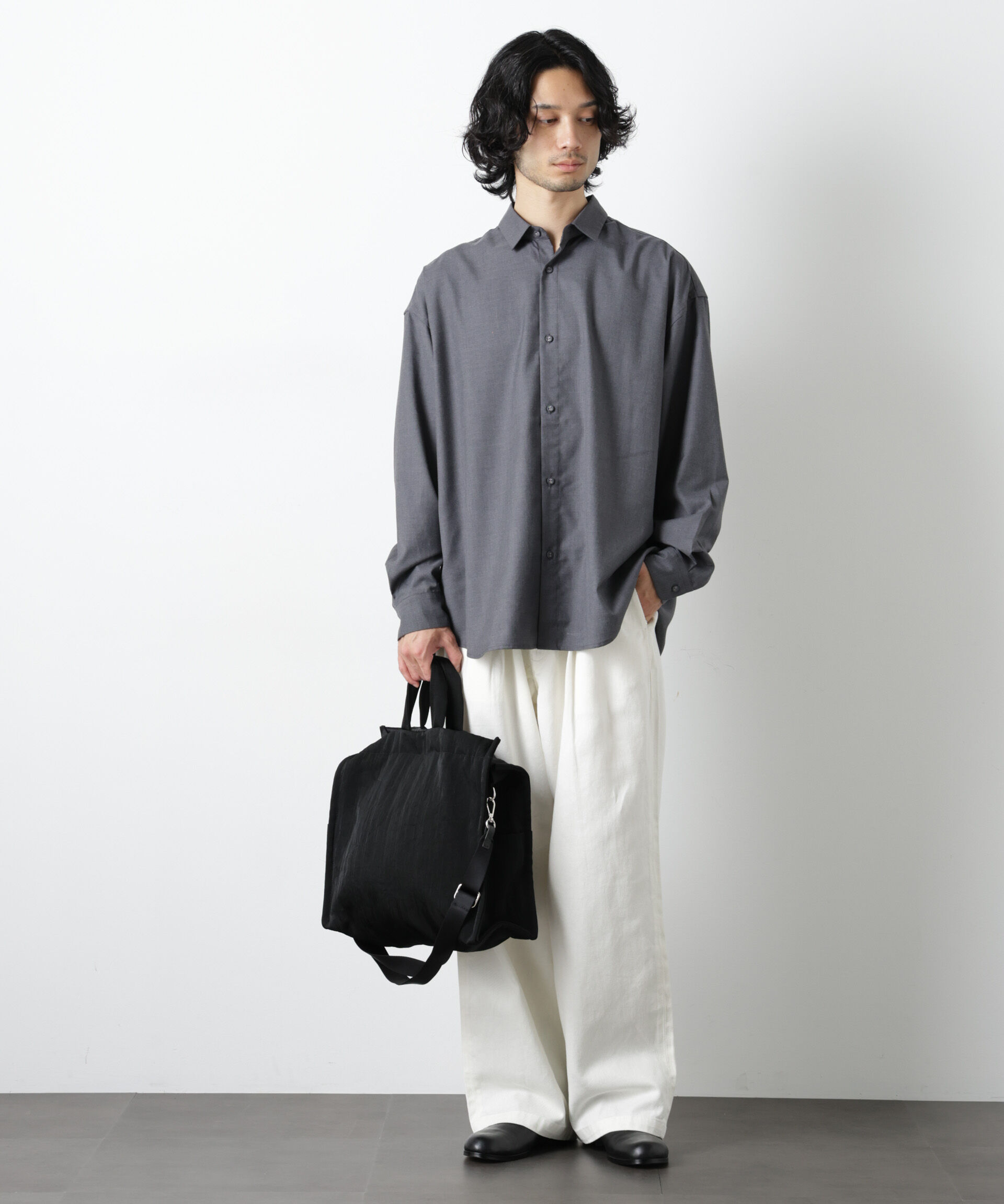 nano･universe「ビッグドレープシャツ 長袖」|シャツ・ブラウス|