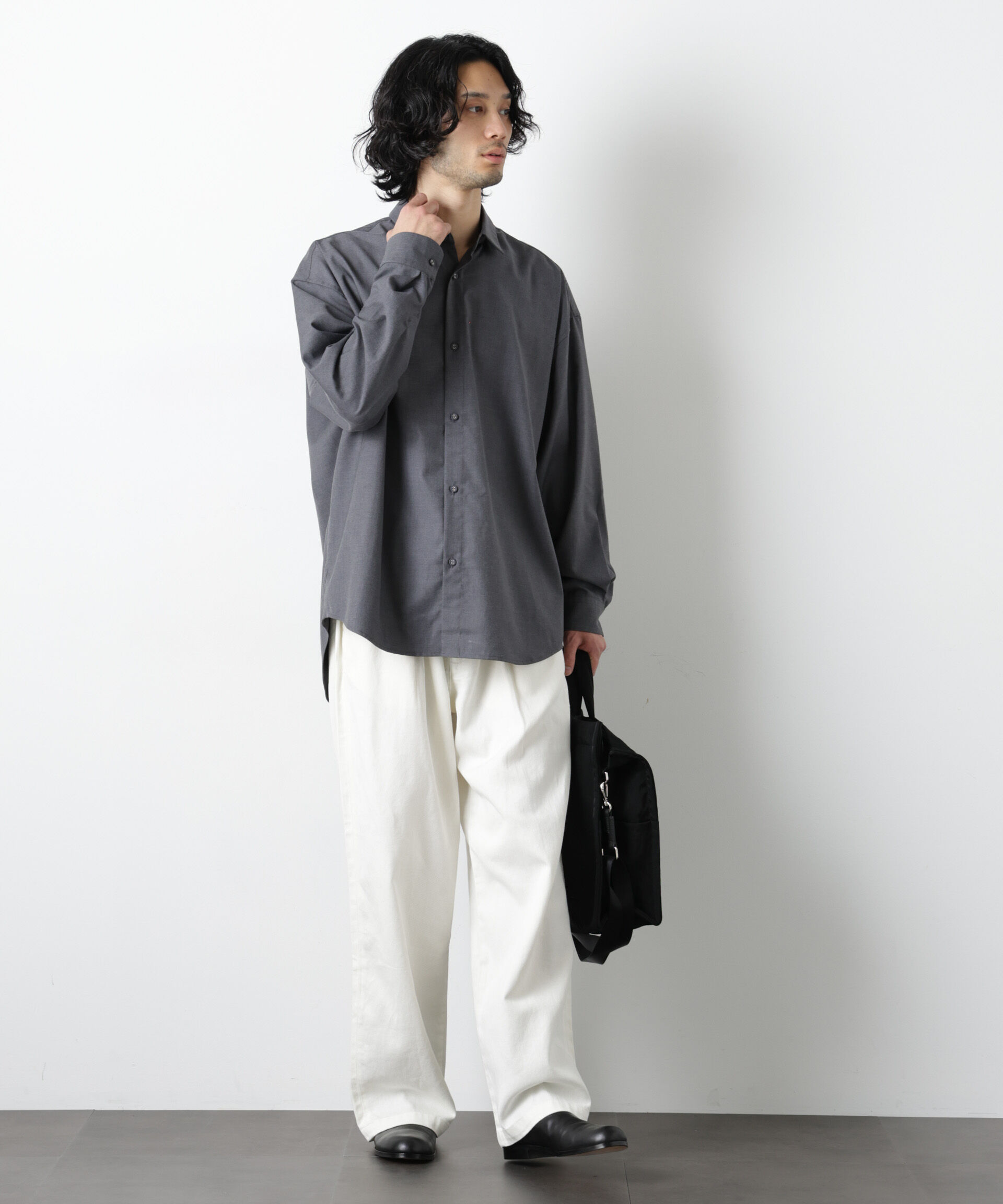 nano･universe「ビッグドレープシャツ 長袖」|シャツ・ブラウス|