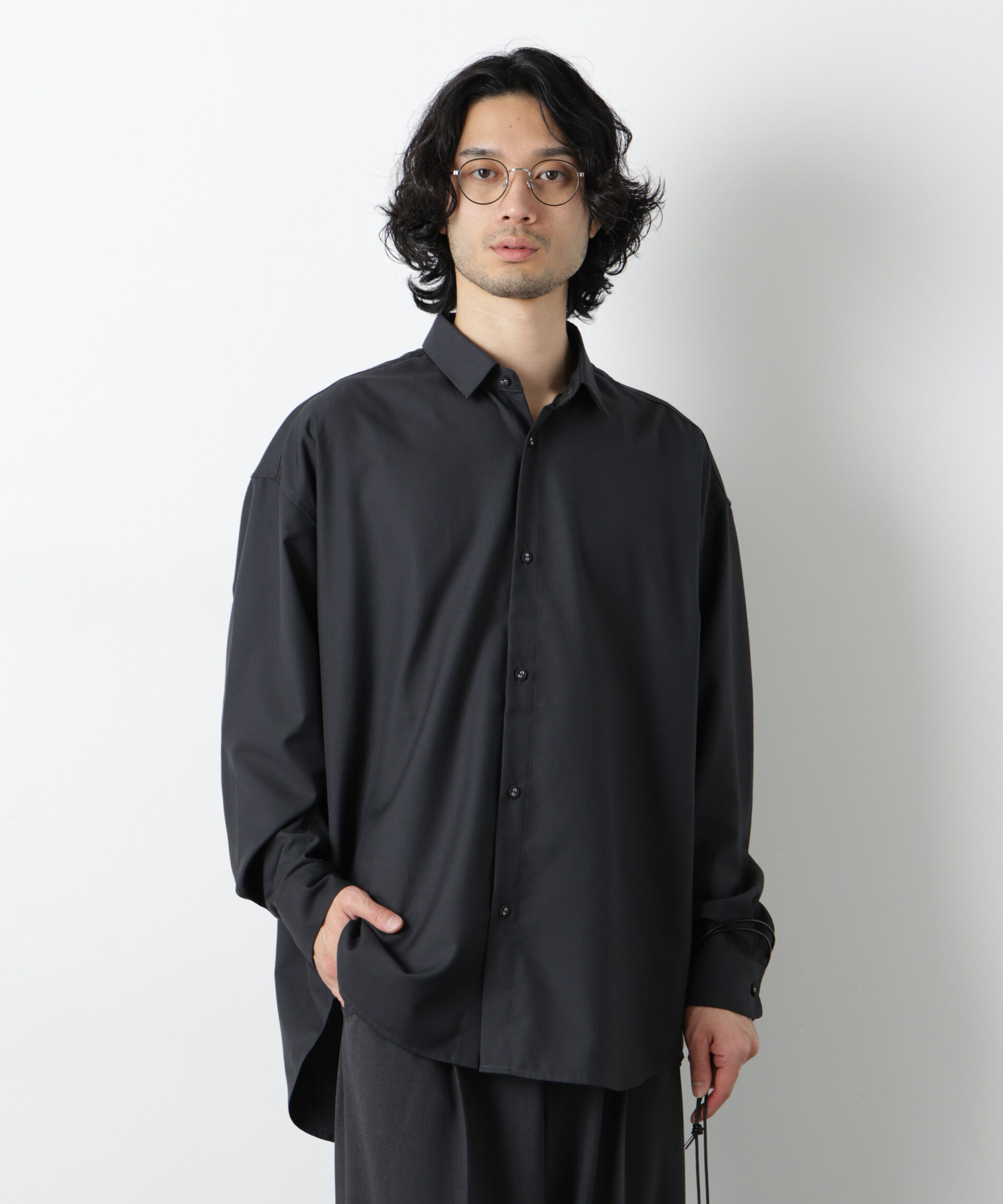 nano･universe「ビッグドレープシャツ 長袖」|シャツ・ブラウス|