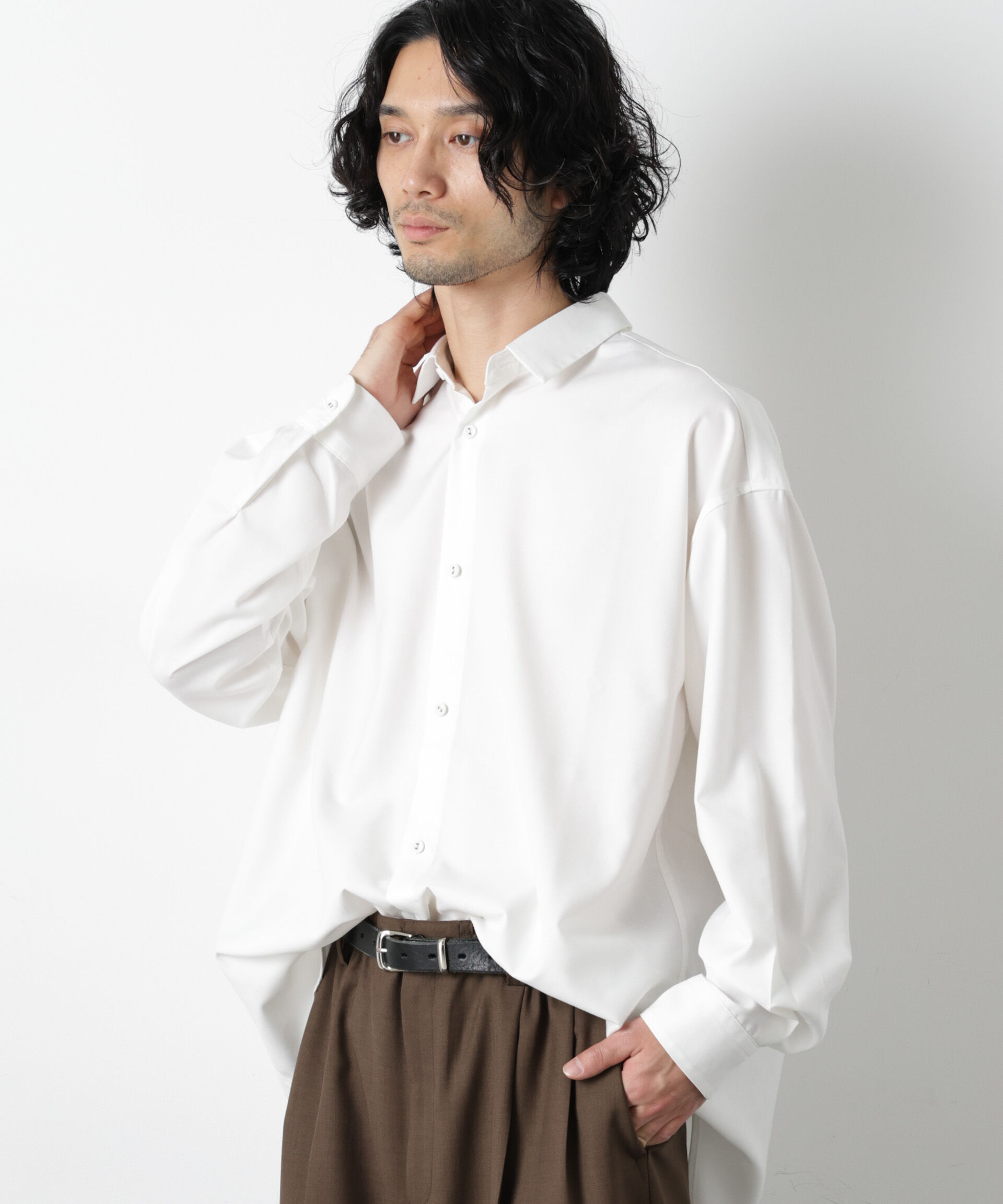 nano･universe「ビッグドレープシャツ 長袖」|シャツ・ブラウス|