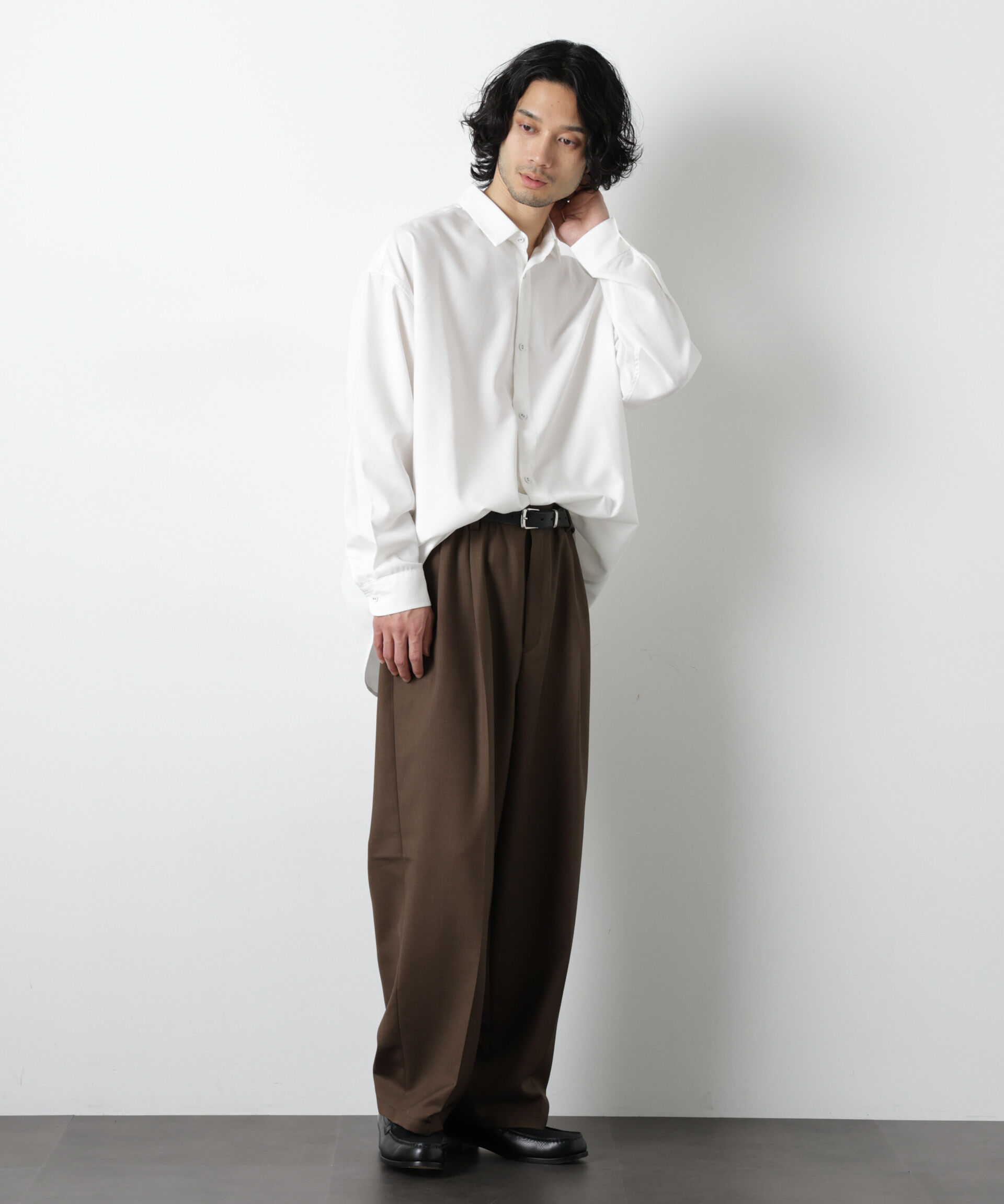 nano･universe「ビッグドレープシャツ 長袖」|シャツ・ブラウス|