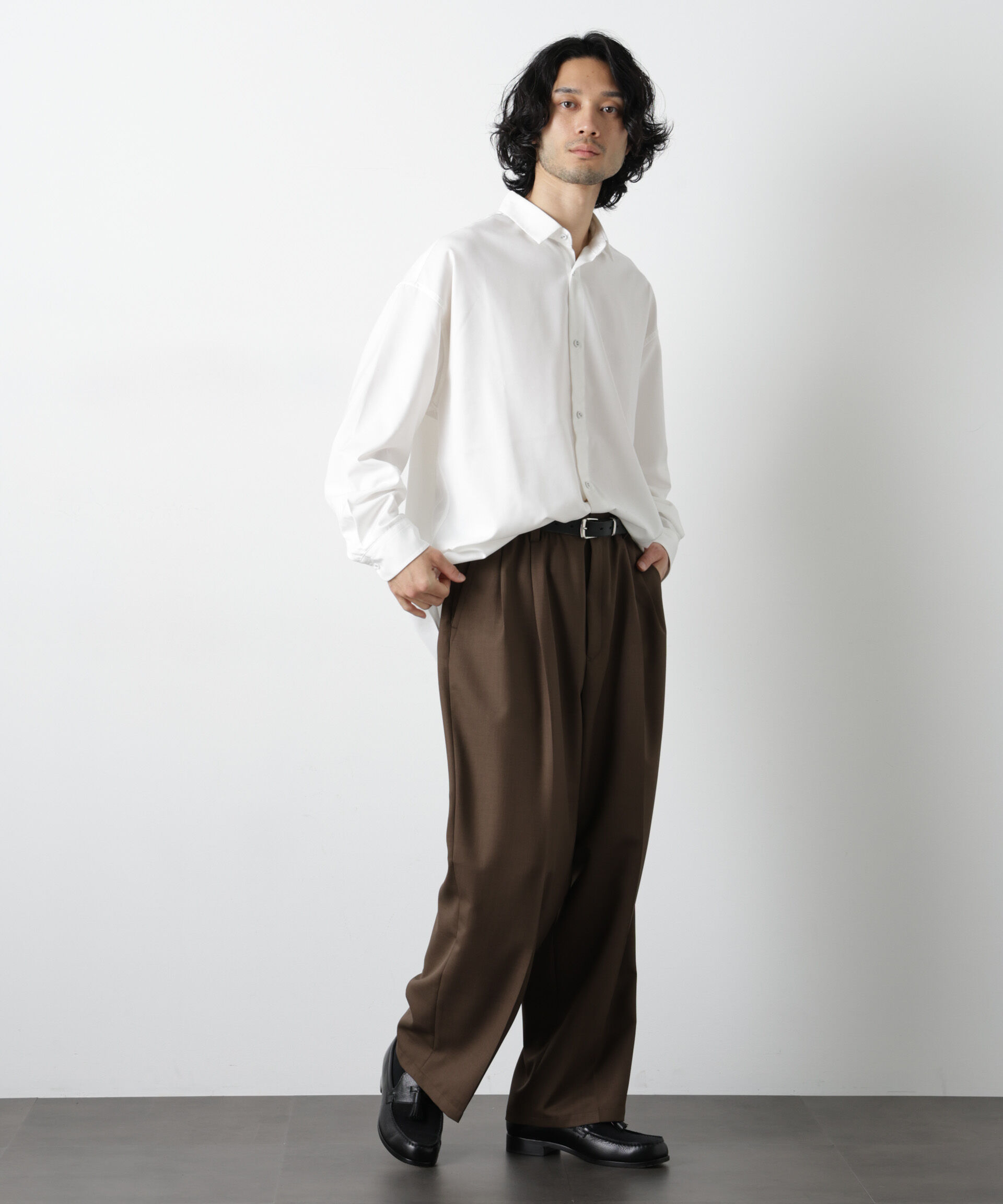 nano･universe「ビッグドレープシャツ 長袖」|シャツ・ブラウス|