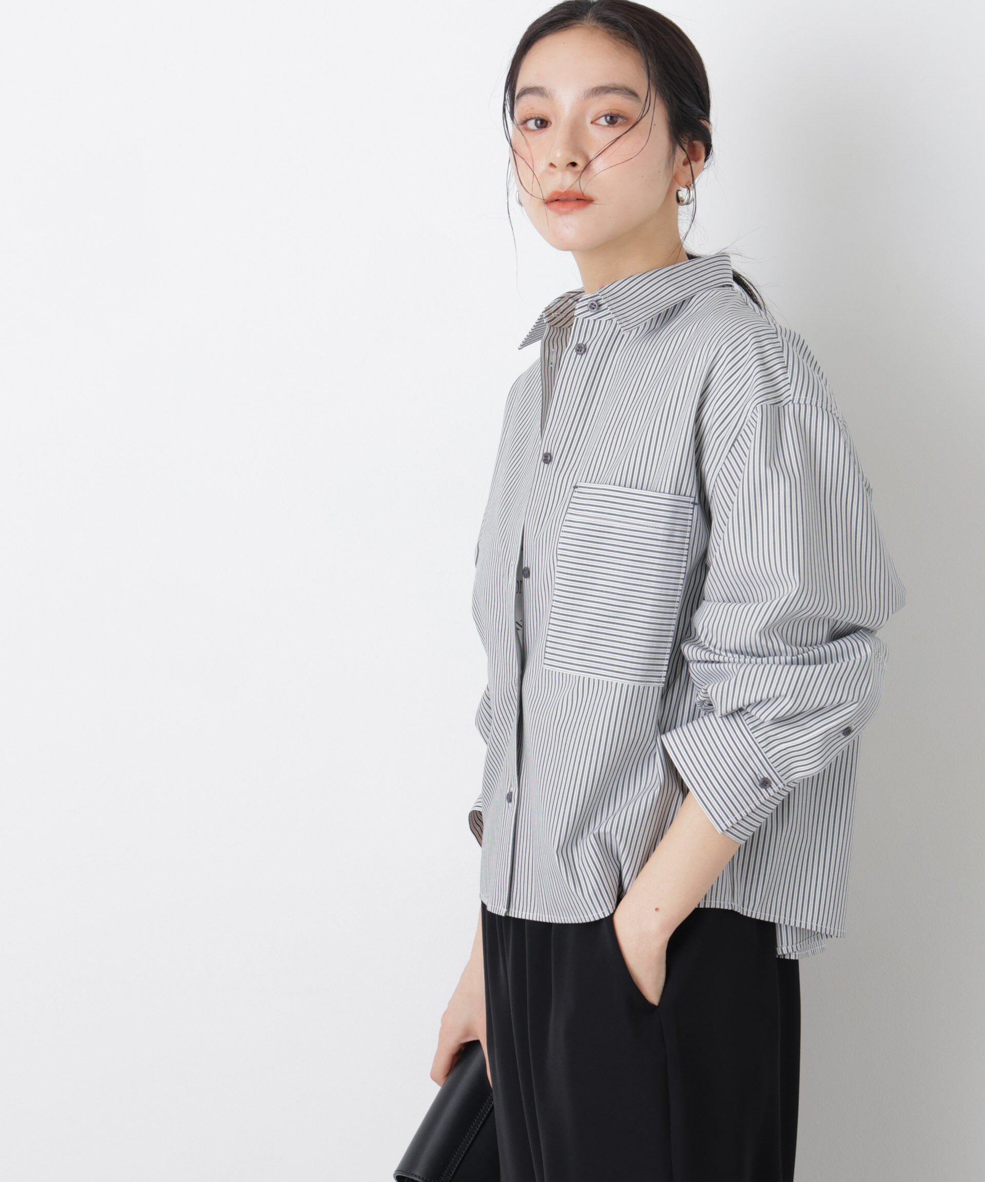 nano･universe「ワイドショートポケットシャツ」|シャツ・ブラウス|