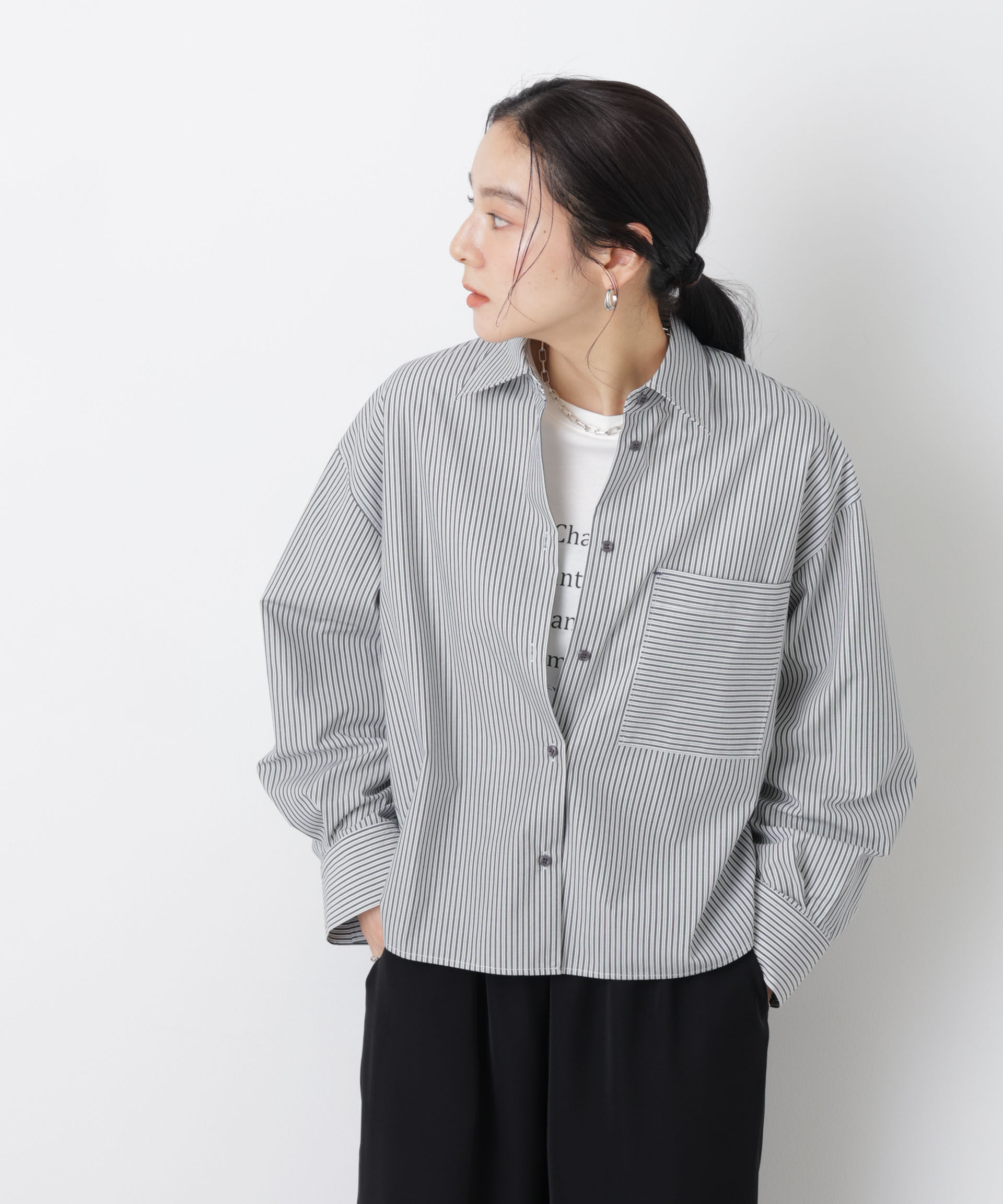 nano･universe「ワイドショートポケットシャツ」|シャツ・ブラウス|