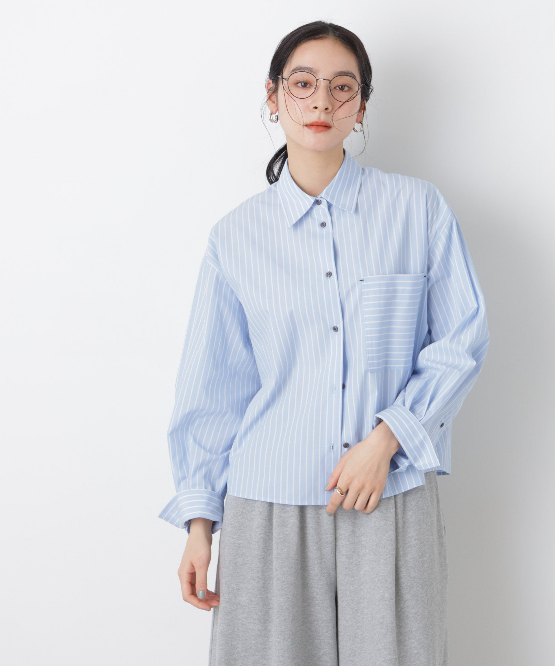 nano･universe「ワイドショートポケットシャツ」|シャツ・ブラウス|