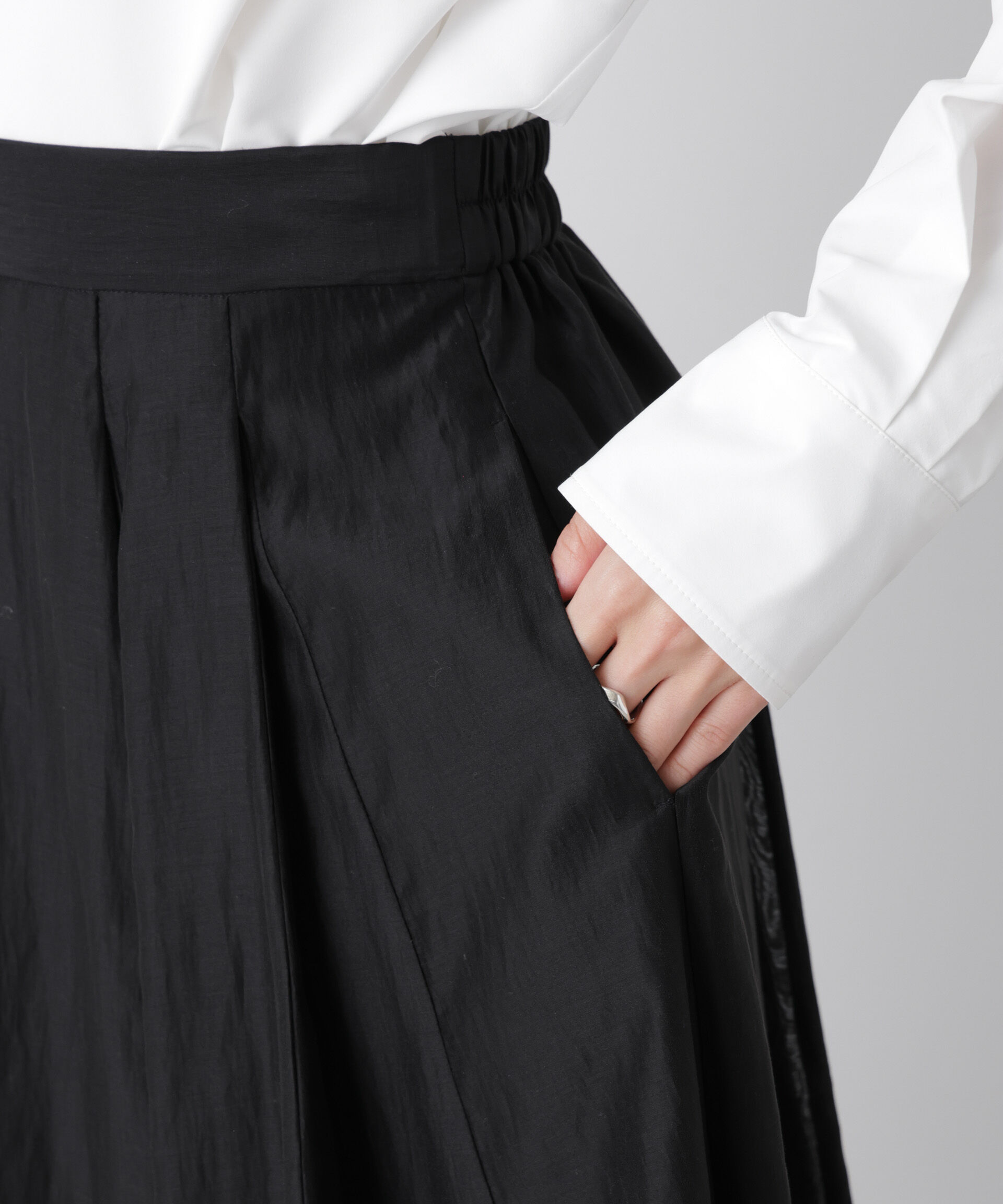 nano･universe「シアーオーガンジータックフレアスカート」|スカート|