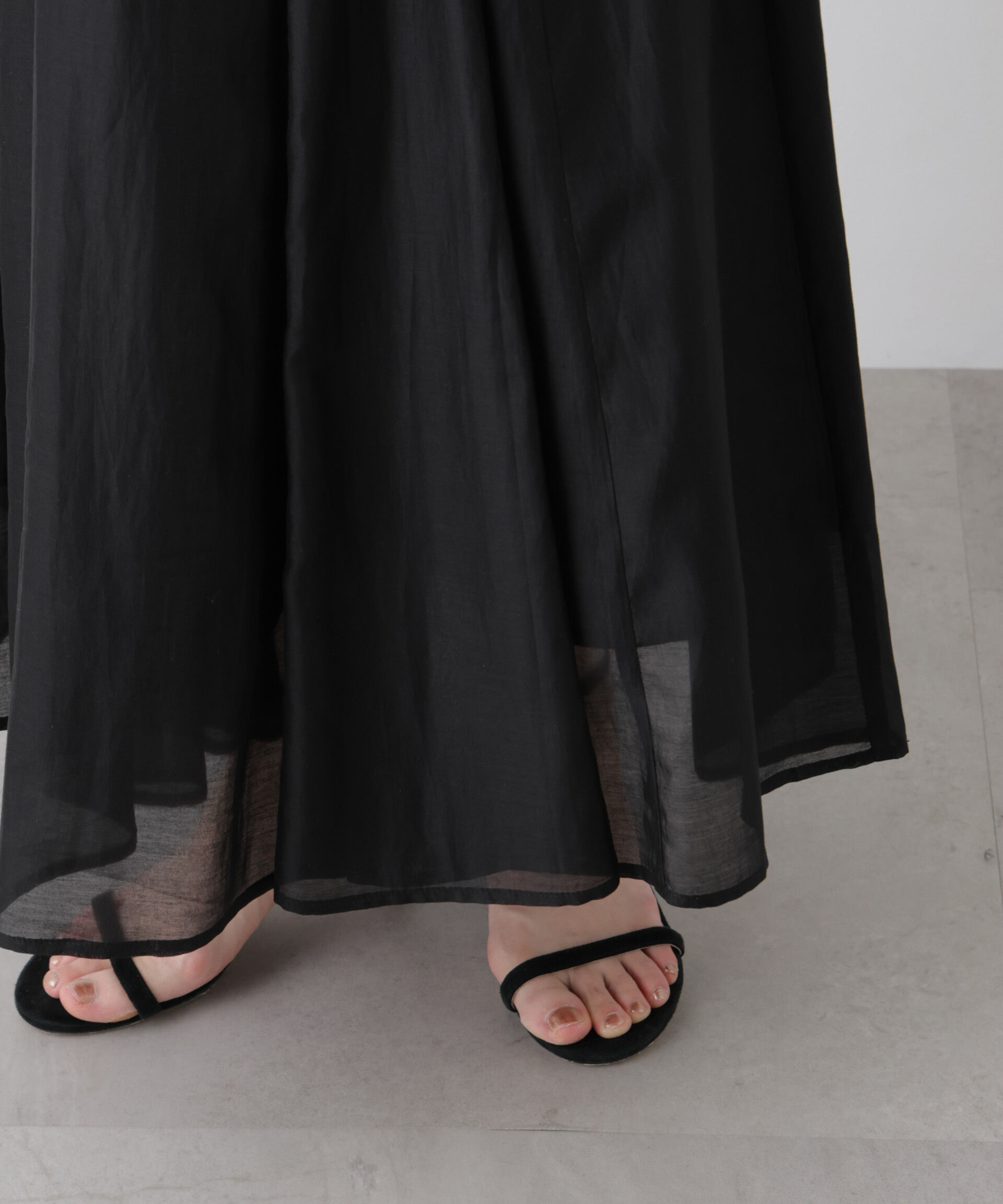 nano･universe「シアーオーガンジータックフレアスカート」|スカート|