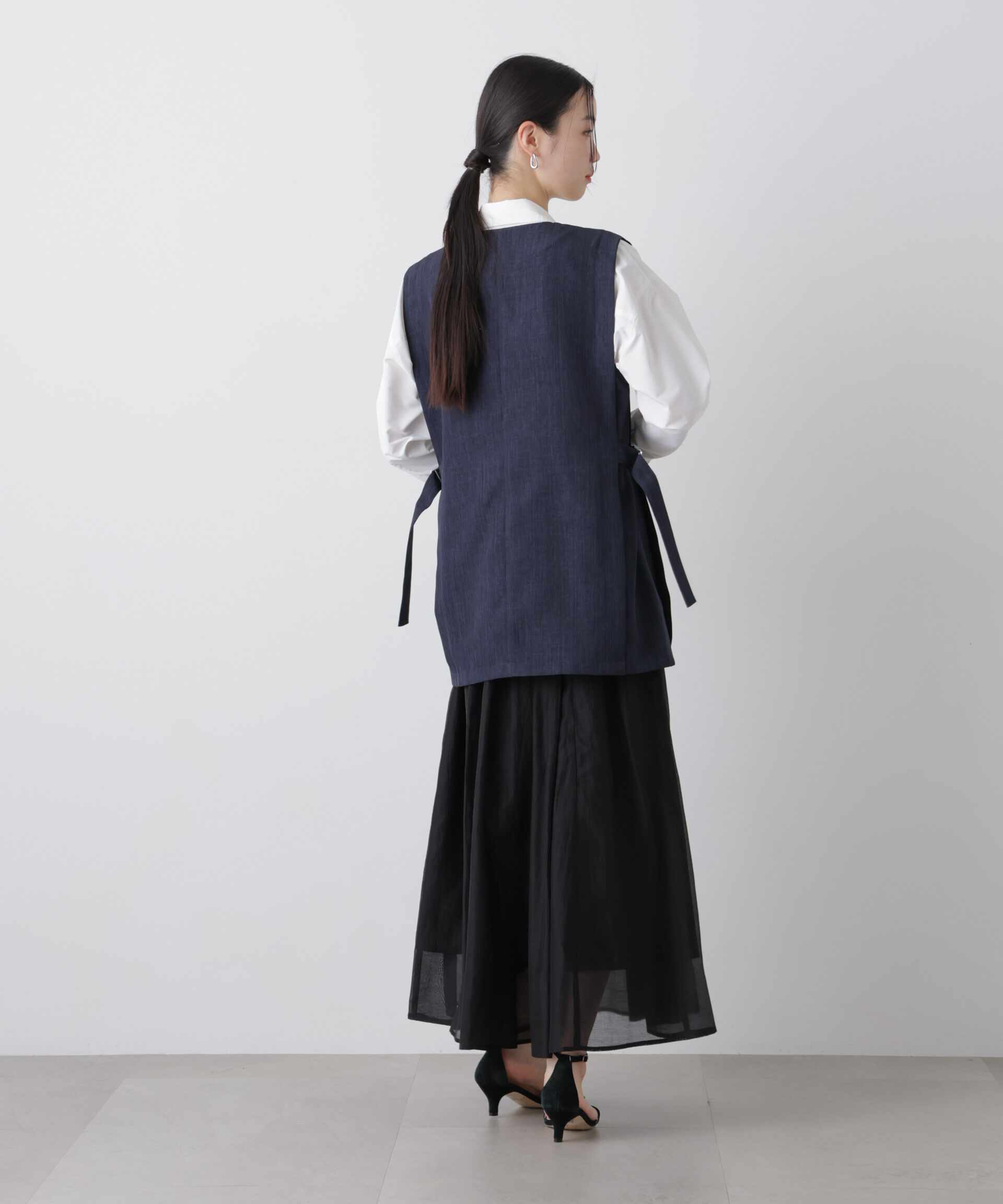 nano･universe「シアーオーガンジータックフレアスカート」|スカート|