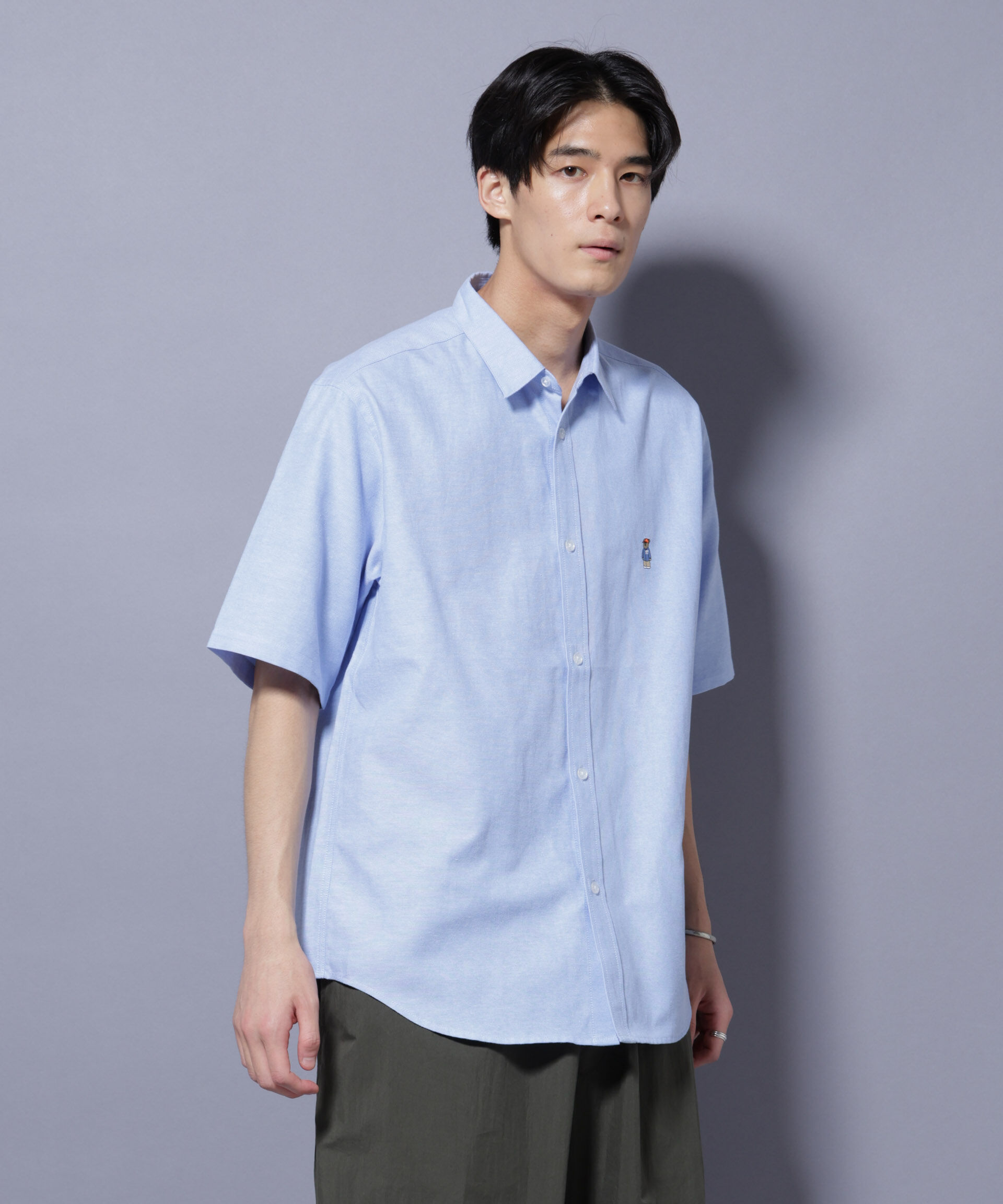 nano･universe「ナノベアワンポイントシャツ半袖」|シャツ・ブラウス|