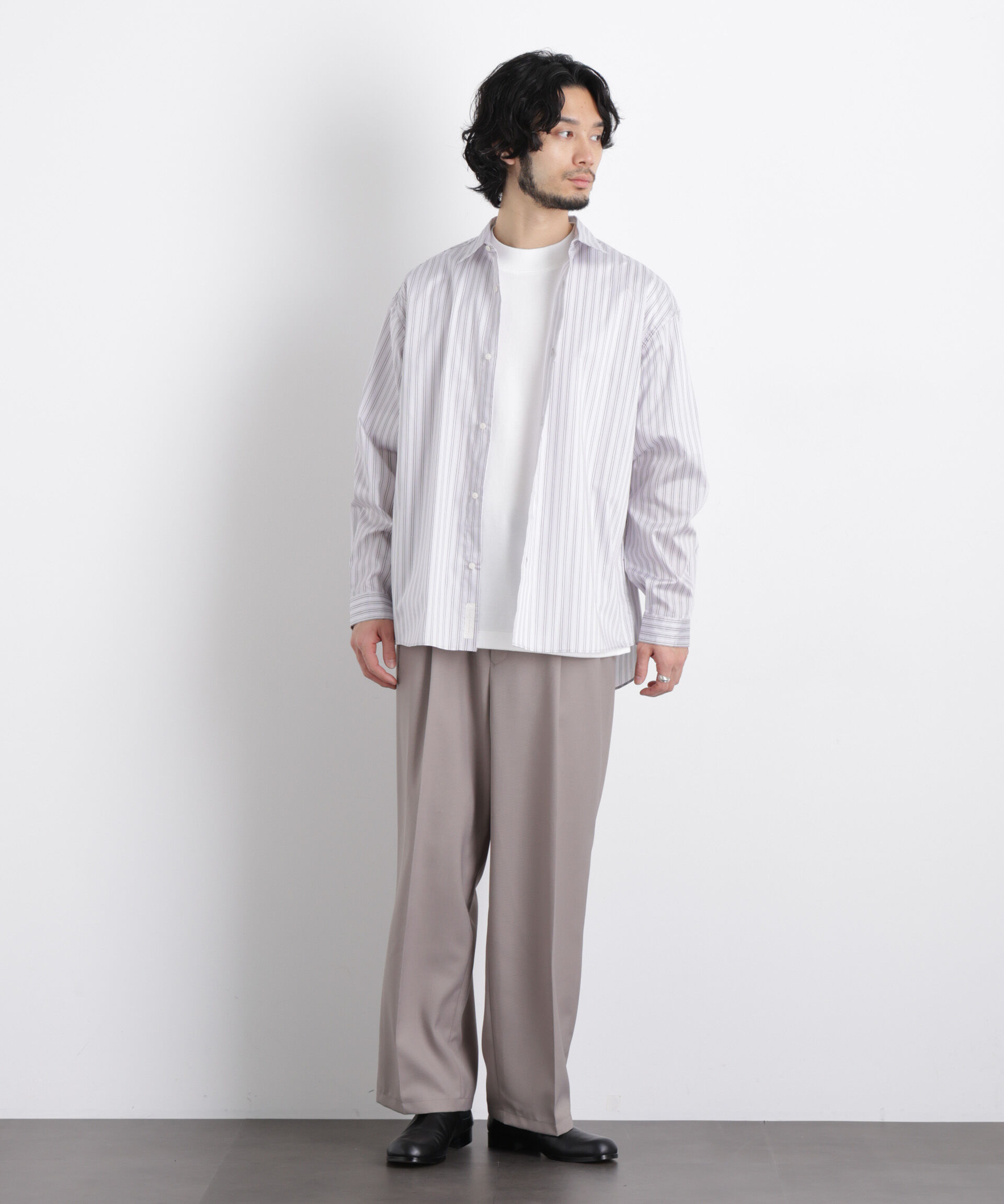 nano･universe「「OtoNANO」大人のワイドシャツレギュラーカラーストライプ長袖」|シャツ・ブラウス|