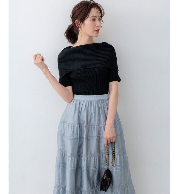 組曲「【WEB限定】クリアストレッチオフショルダー ニット」|ニット・セーター|