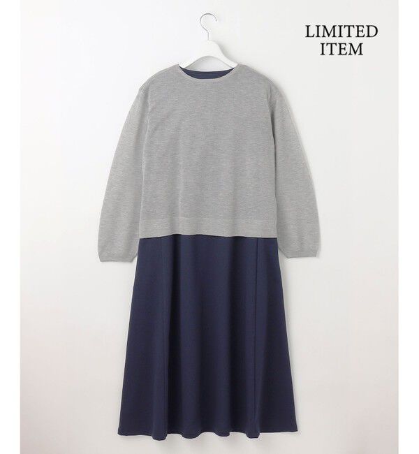 自由区「【WEB限定・洗える】シアーカーデ&times;ジャージードレス セット」|ワンピース|