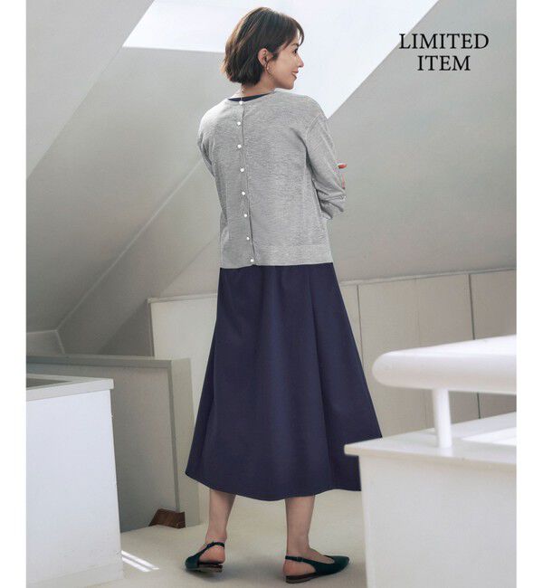 自由区「【WEB限定・洗える】シアーカーデ&times;ジャージードレス セット」|ワンピース|