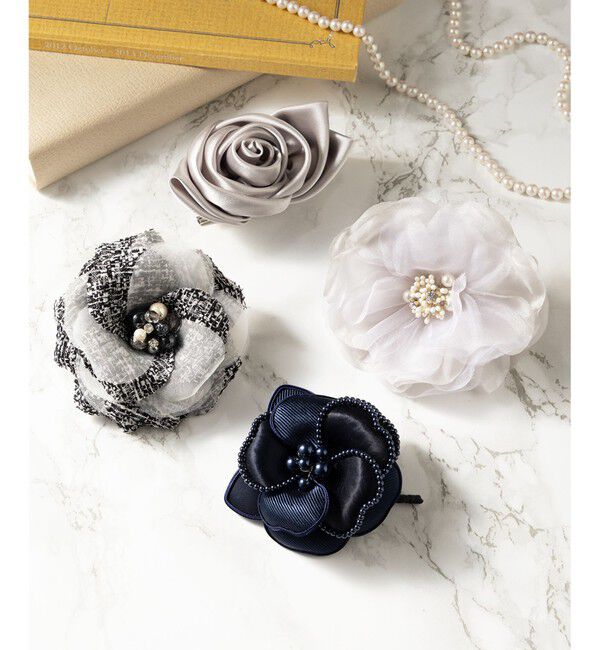 23区「シャイン ツイード コサージュ」|ブローチ・コサージュ|