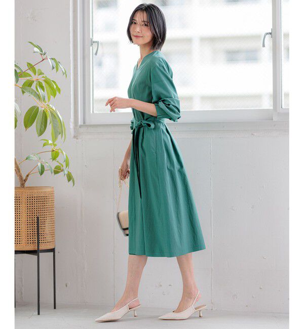 23区「【洗える】ヴィンテージライトタフタ タック ワンピース」|ワンピース|