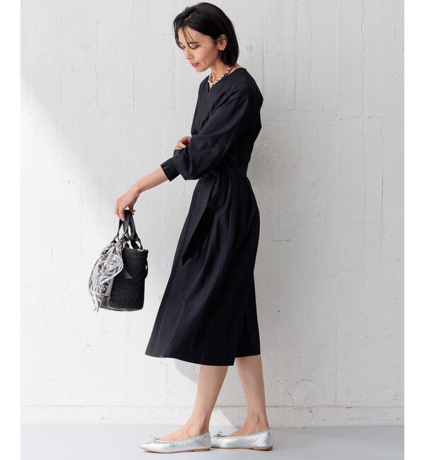 23区「【洗える】ヴィンテージライトタフタ タック ワンピース」|ワンピース|