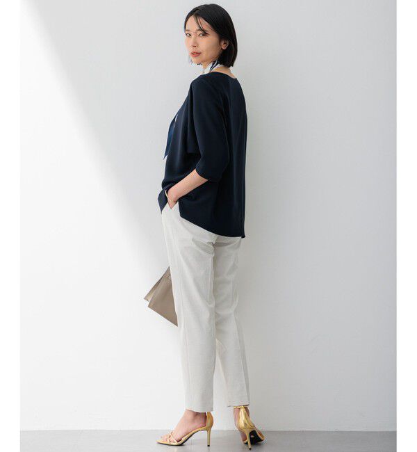 23区「【セットアップ対応/洗える】コットンリネン オックスストレッチ テーパード パンツ」|その他|