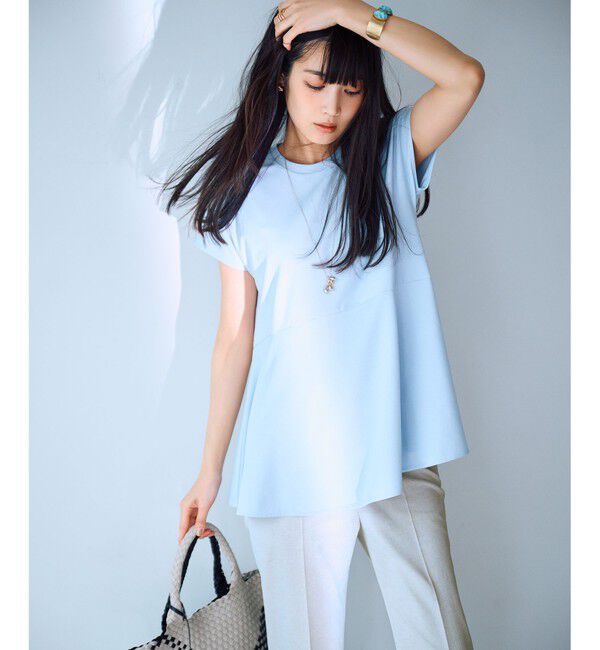 23区「【セットアップ対応/洗える】コットンリネン オックスストレッチ テーパード パンツ」|その他|