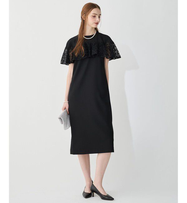 23区「【APPLAUDIR】スパンコールレース フリルコンビドレス」|ドレス|