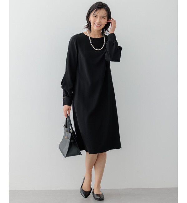 23区「【セットアップ対応】トリアセダブルジョーゼット スリットシフォンスリーブ ワンピース」|ワンピース|